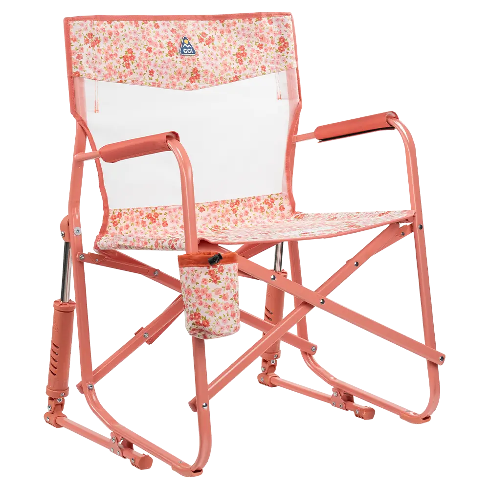 Ultra-Comfortable Freestyle Rocker Elite - Folding Rocking Chair - Perfect for Tailgating - Pink Sundress
