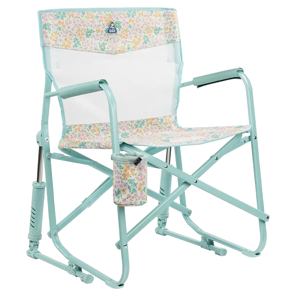 Ultra-Comfortable Freestyle Rocker Elite - Folding Rocking Chair - Perfect for Tailgating - Teal Sundress