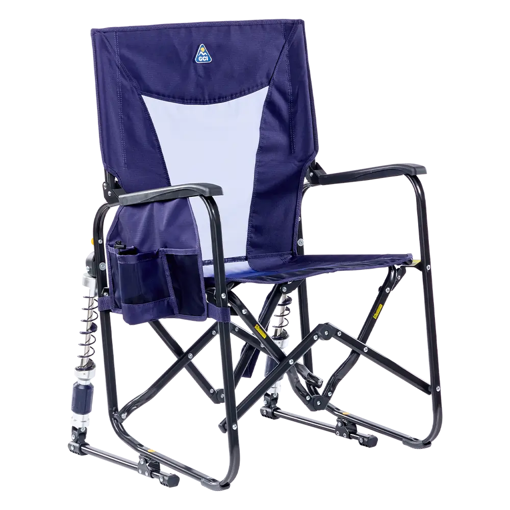 Foldable Adjustable Rocker - Outdoor Rocking Chairs with Dynamic Comfort Edge - Rich Blue