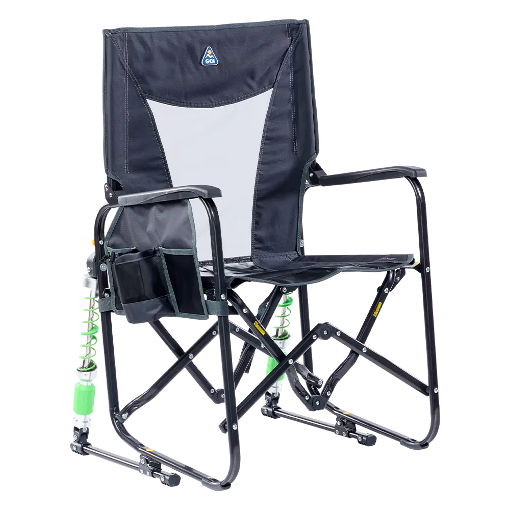Foldable Adjustable Rocker - Outdoor Rocking Chairs with Dynamic Comfort Edge - Dark Charcoal