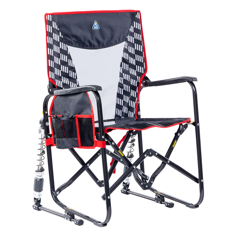 Foldable Adjustable Rocker - Outdoor Rocking Chairs with Dynamic Comfort Edge - Charcoal Racing