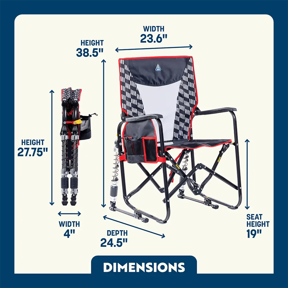 Foldable Adjustable Rocker - Outdoor Rocking Chairs with Dynamic Comfort Edge Detail