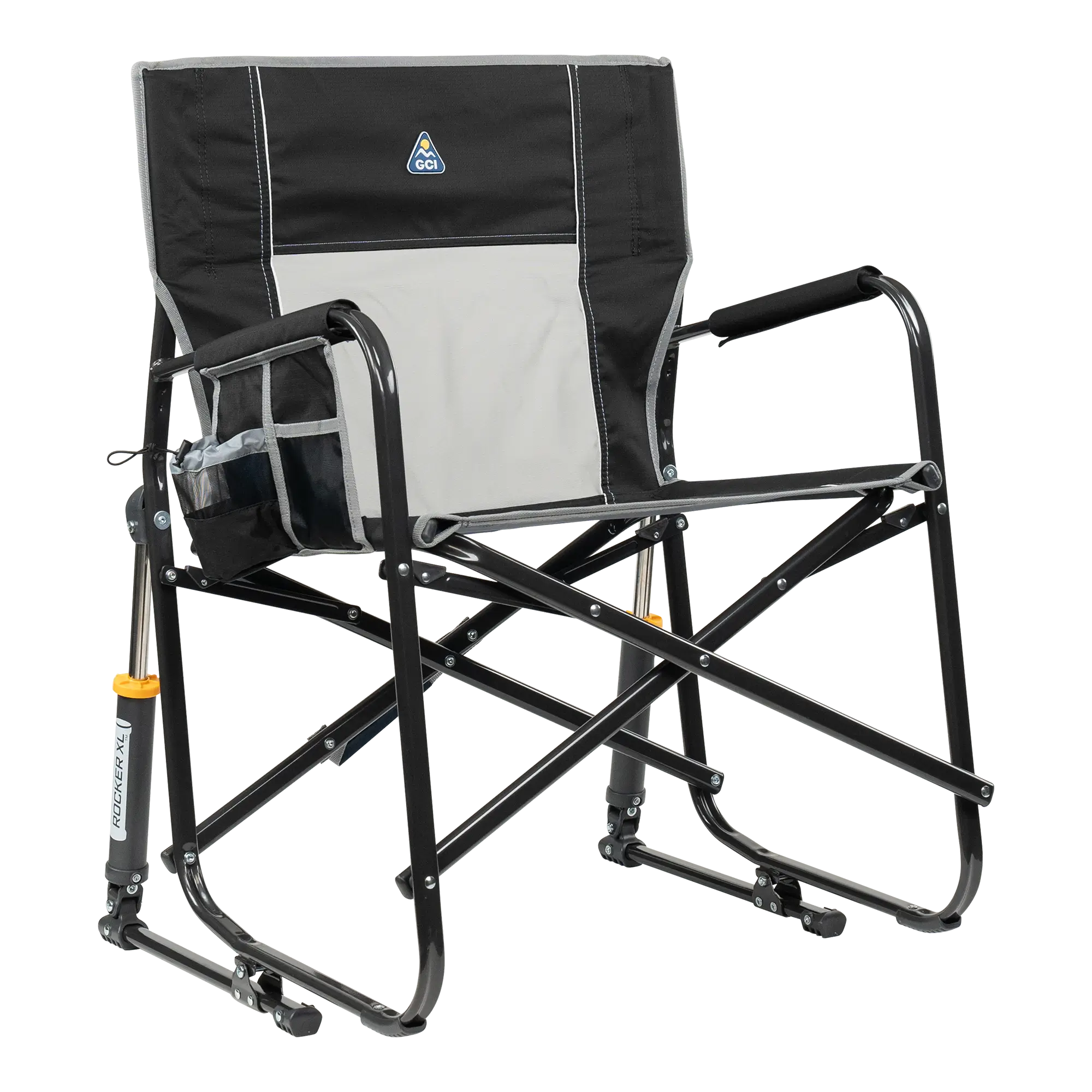 Premium All-Weather Freestyle Rocker XL - Camp Rocker Chair for Fishing & Beach Trips - Black