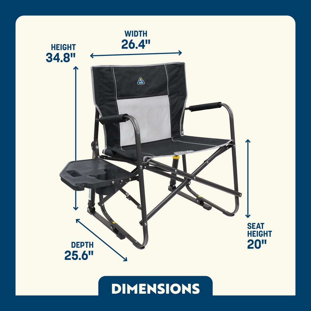 Foldable Freestyle Rocker XL with Side Table - Rocker Chair for Camping & Lawns Detail