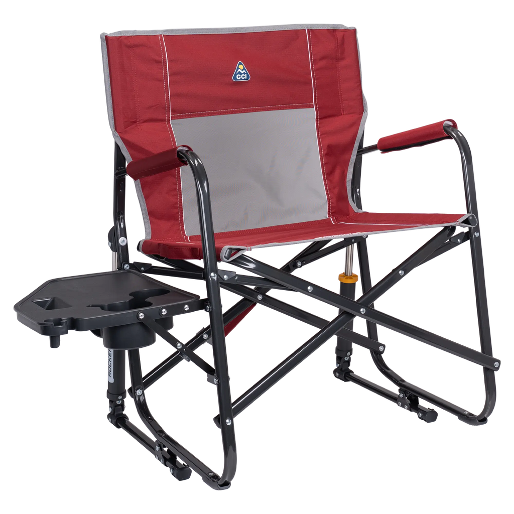 Foldable Freestyle Rocker XL with Side Table - Rocker Chair for Camping & Lawns - Cinnamon