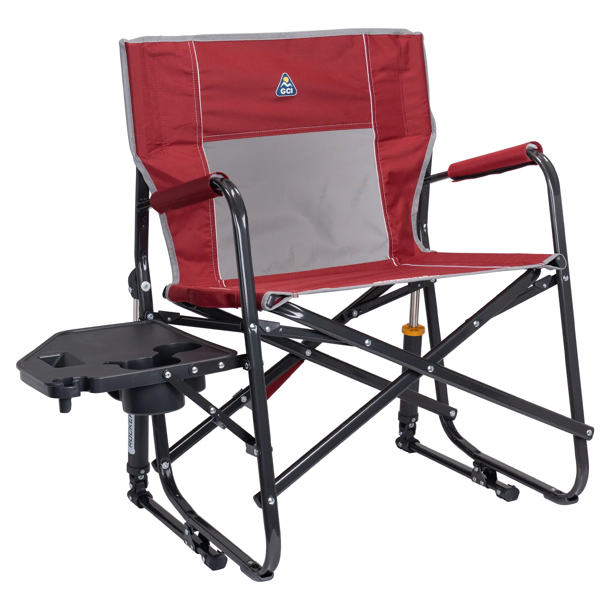 Foldable Freestyle Rocker XL with Side Table - Rocker Chair for Camping & Lawns - Cinnamon