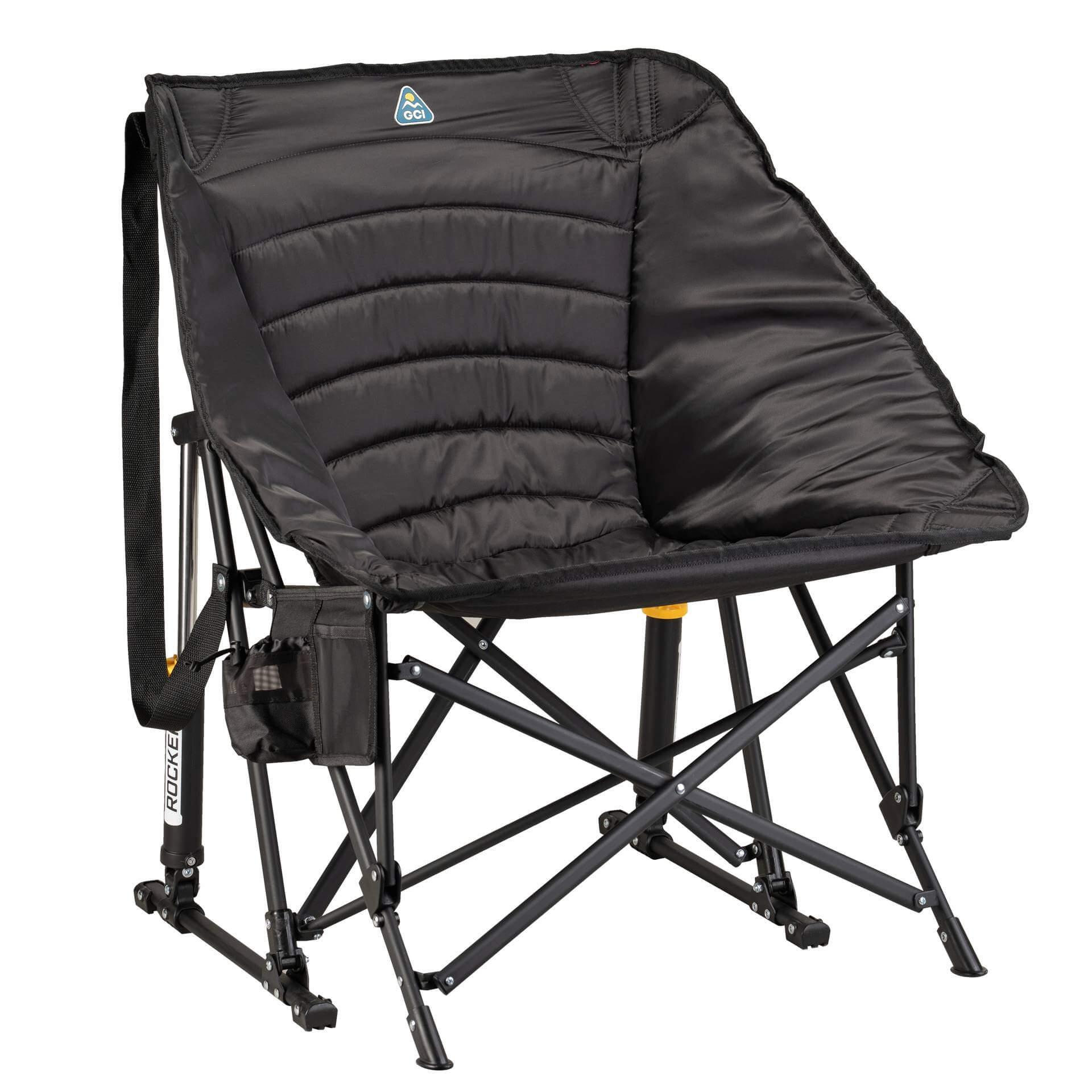 Heavy Duty Puff Rocker - Folding Rocking Chair - Perfect for Tailgating - Black
