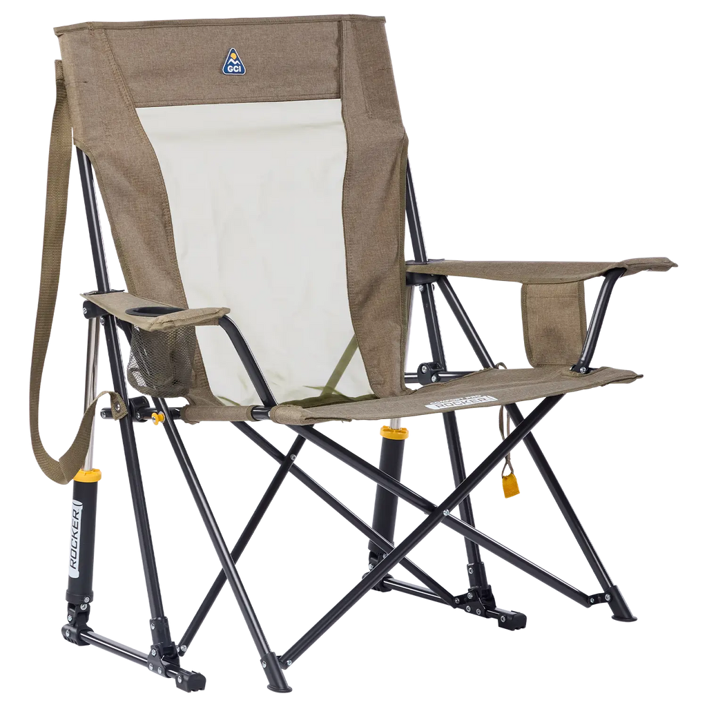 Premium All-Weather Comfort Pro Rocker XL - Rocker Chair for Camping & Lawns - Heathered Aged Fatigue