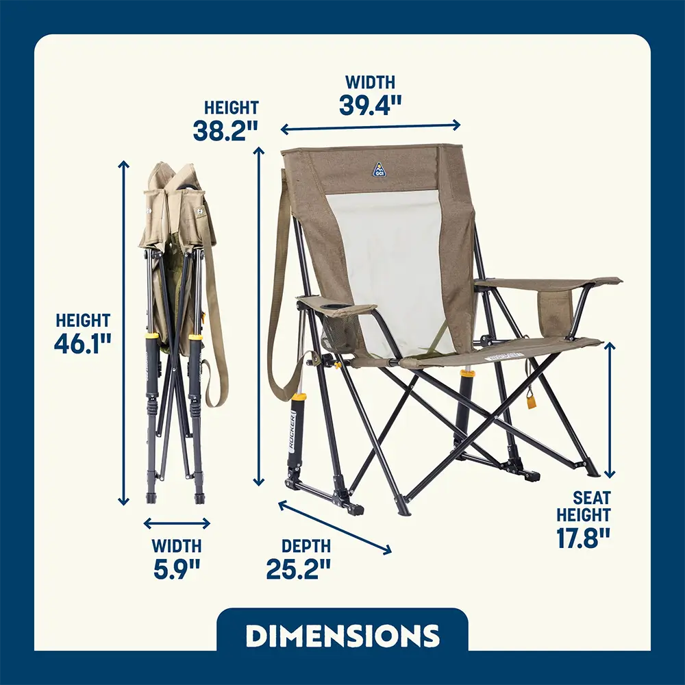 Premium All-Weather Comfort Pro Rocker XL - Rocker Chair for Camping & Lawns Detail