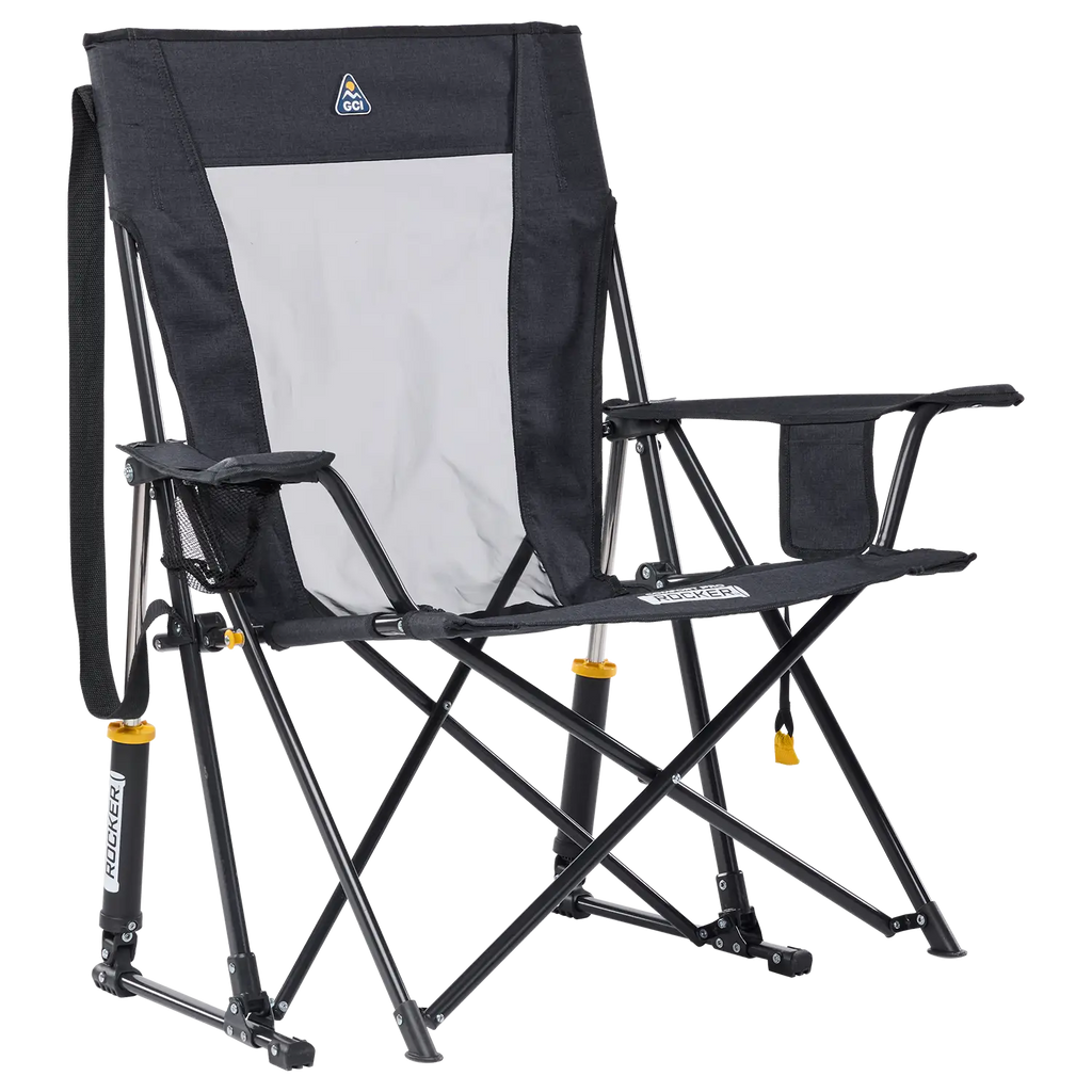 Premium All-Weather Comfort Pro Rocker XL - Rocker Chair for Camping & Lawns - Heathered Charcoal