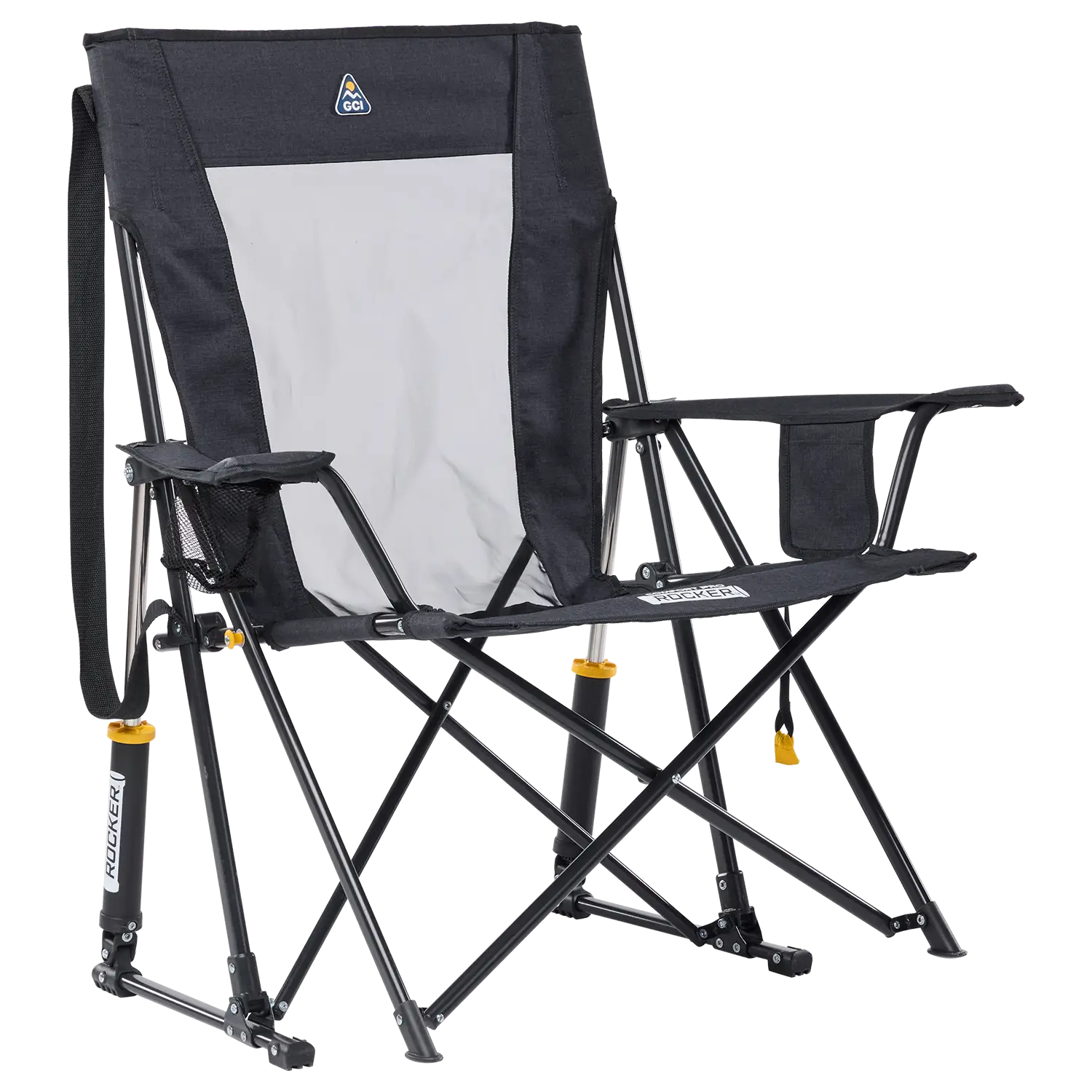 Premium All-Weather Comfort Pro Rocker XL - Rocker Chair for Camping & Lawns - Heathered Charcoal