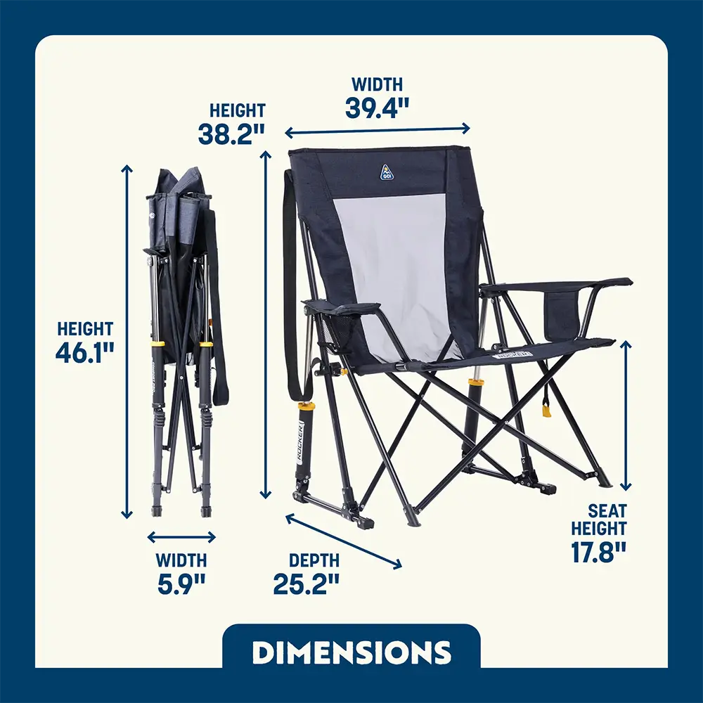 Premium All-Weather Comfort Pro Rocker XL - Rocker Chair for Camping & Lawns Detail