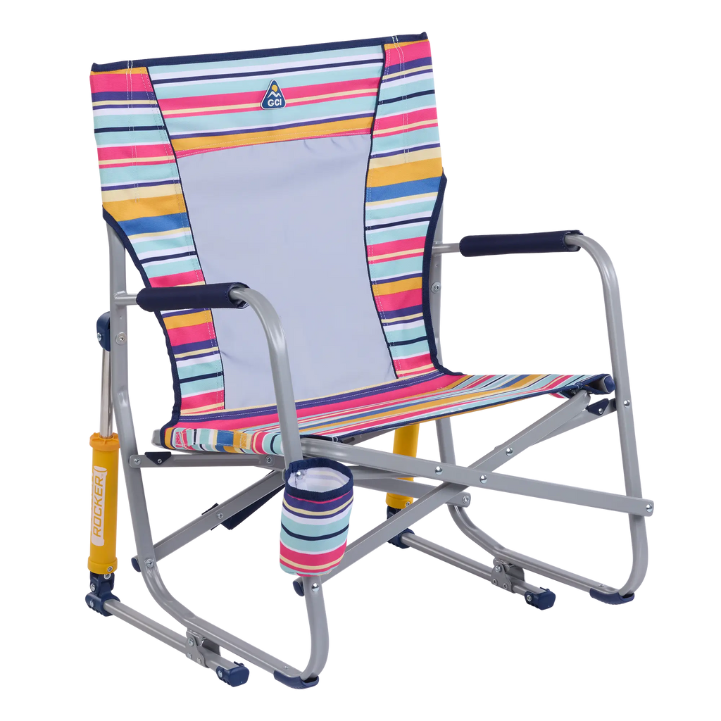Premium All-Weather Beach Rocker - Rocker Chair for Camping & Lawns - Multi Stripe