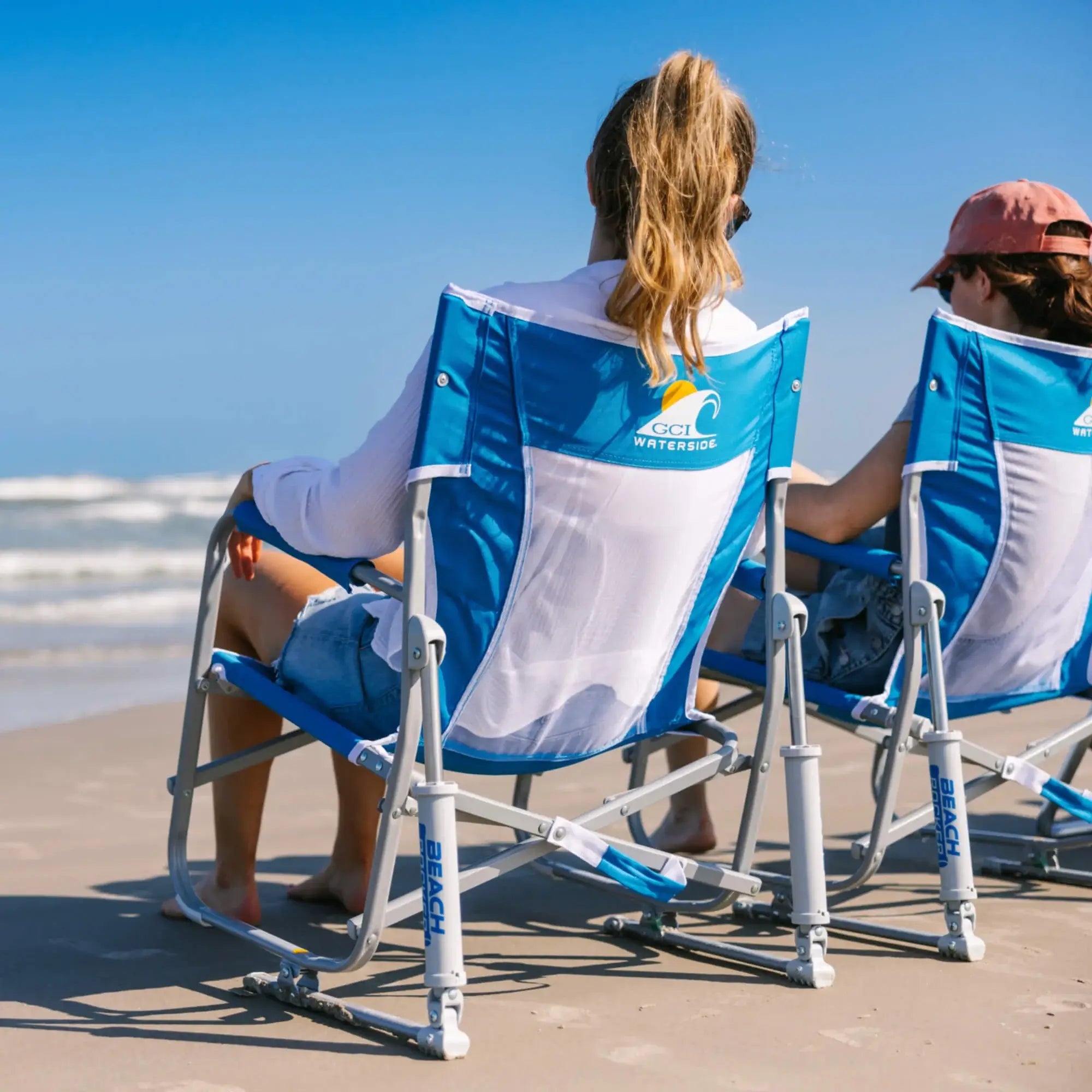 Heavy Duty Beach Rocker Bundle - Outdoor Rocking Chairs with Dynamic Comfort Edge Detail