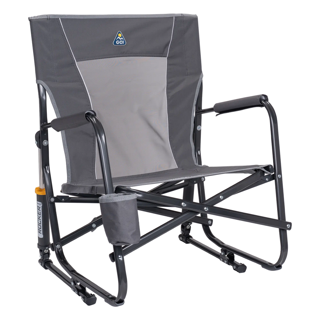 Heavy Duty FirePit Rocker - Rocker Chair for Camping & Lawns - Pewter