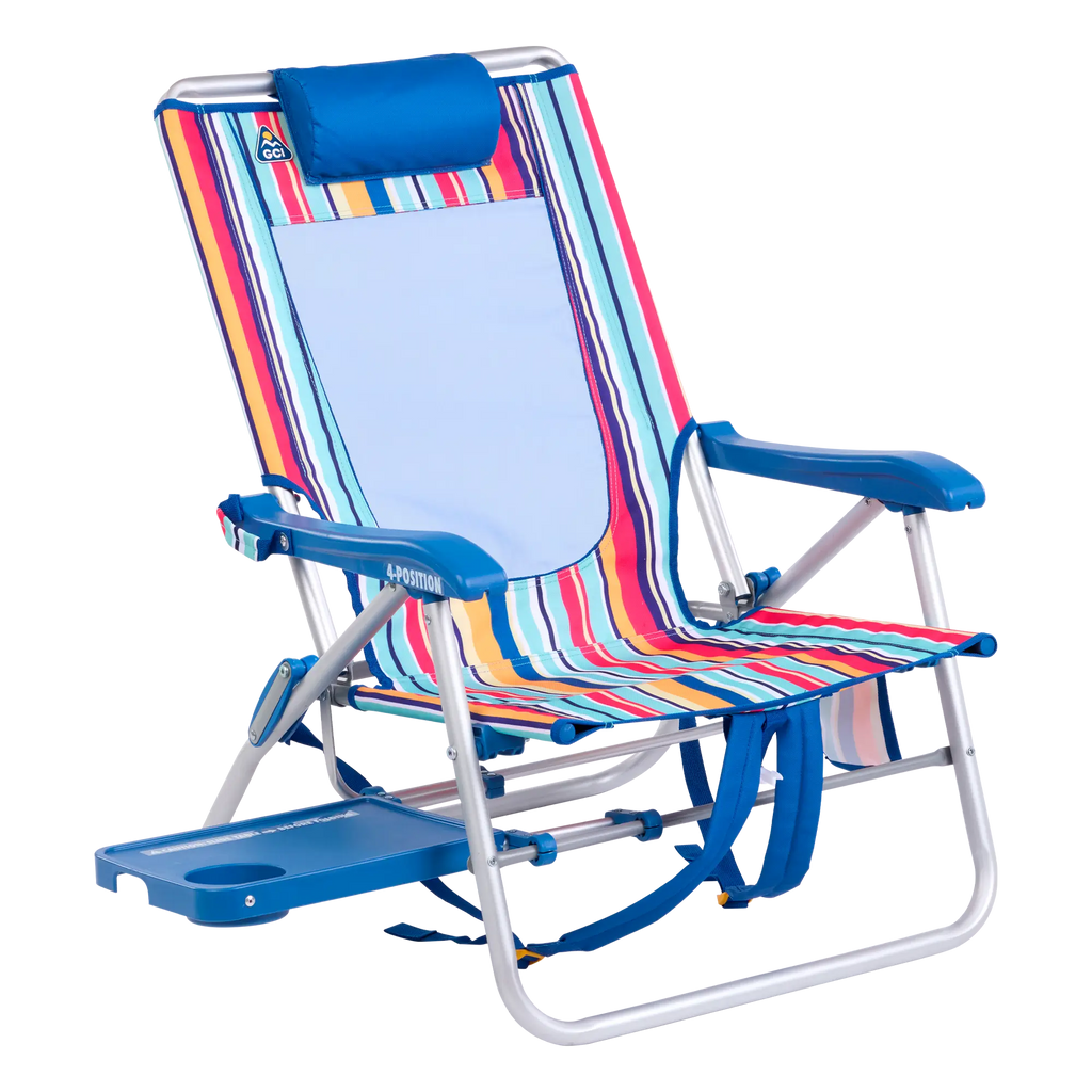 Premium All-Weather Big Surf with Slide Table - Rocker Chair for Camping & Lawns - Multi Stripe