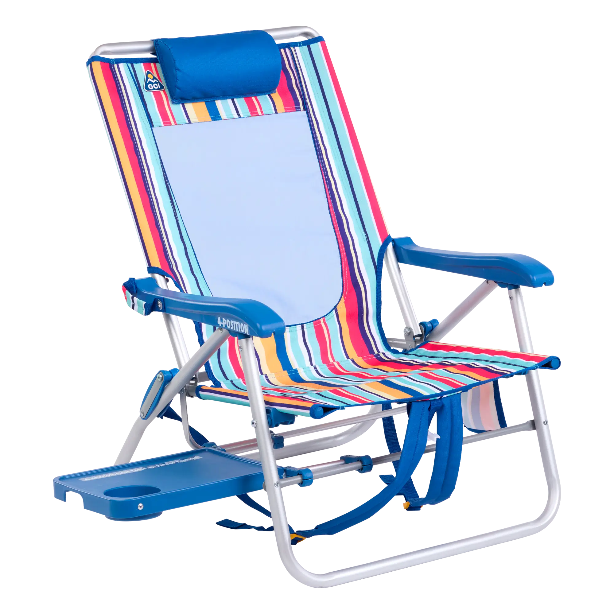 Premium All-Weather Big Surf with Slide Table - Rocker Chair for Camping & Lawns - Multi Stripe