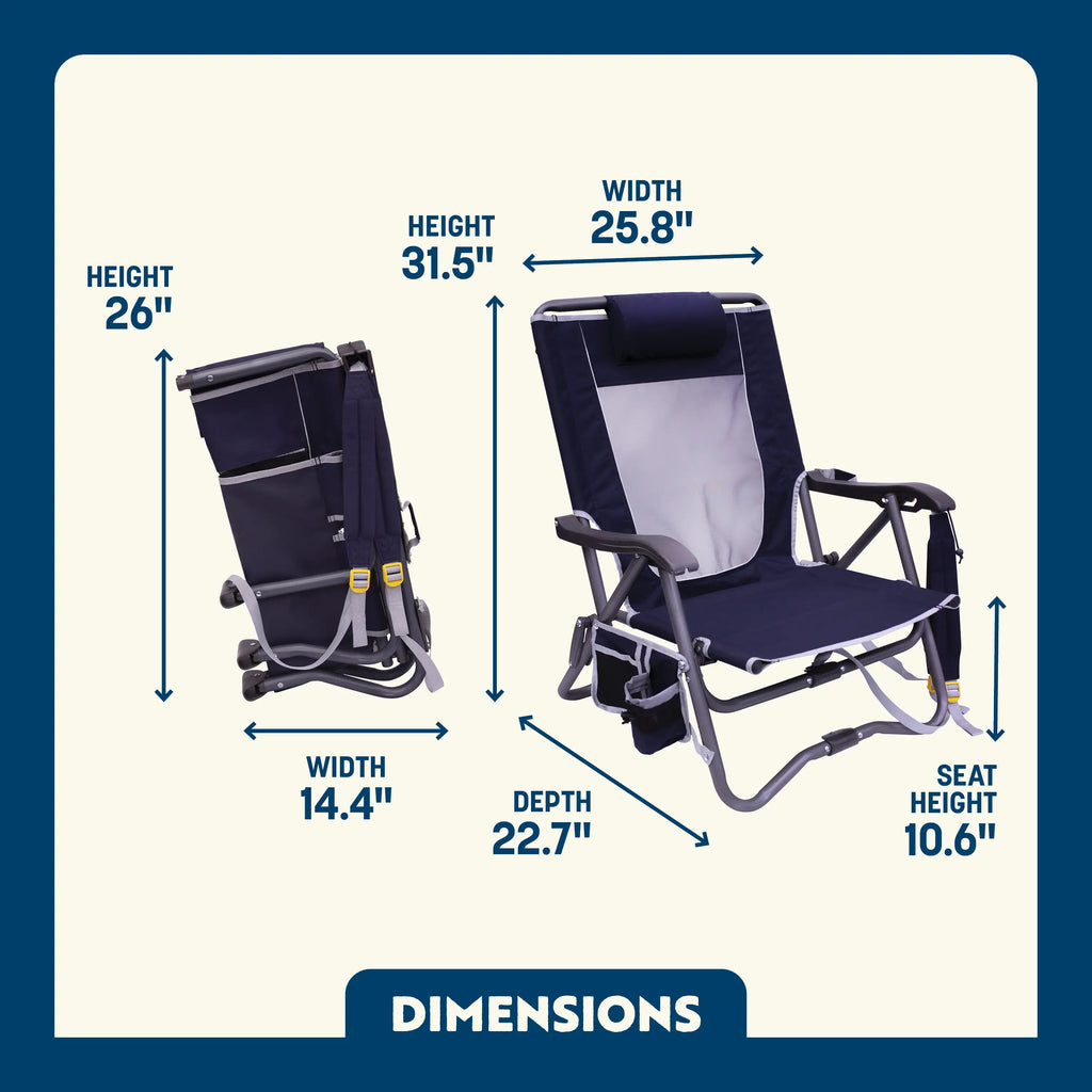 Foldable Bi-Fold Slim Event Chair - Folding Rocking Chair - Perfect for Tailgating Detail