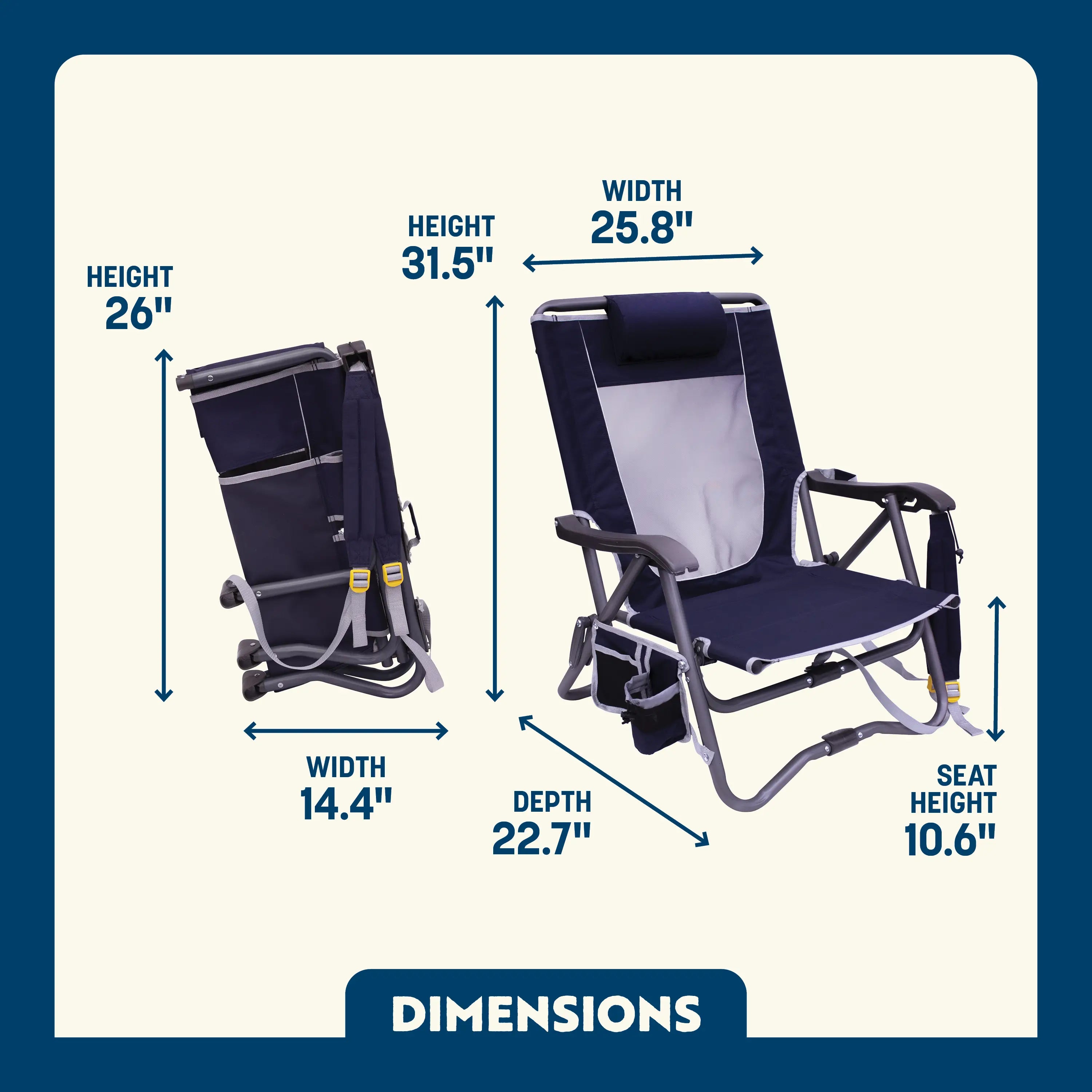 Foldable Bi-Fold Slim Event Chair - Folding Rocking Chair - Perfect for Tailgating Detail