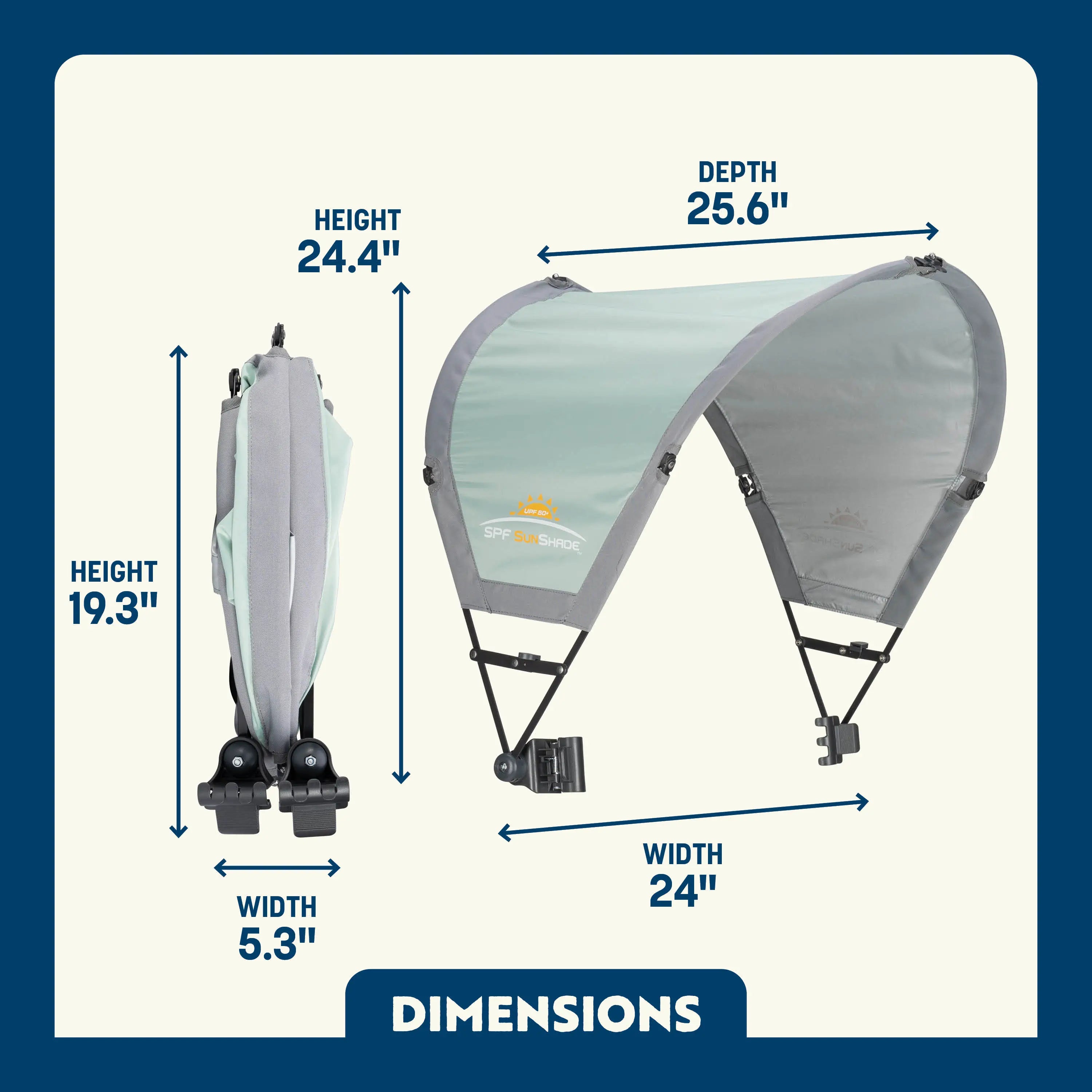 Heavy Duty SunShade Accessory - Pastel Green - Instant Sunshade Umbrella for Tailgating Detail