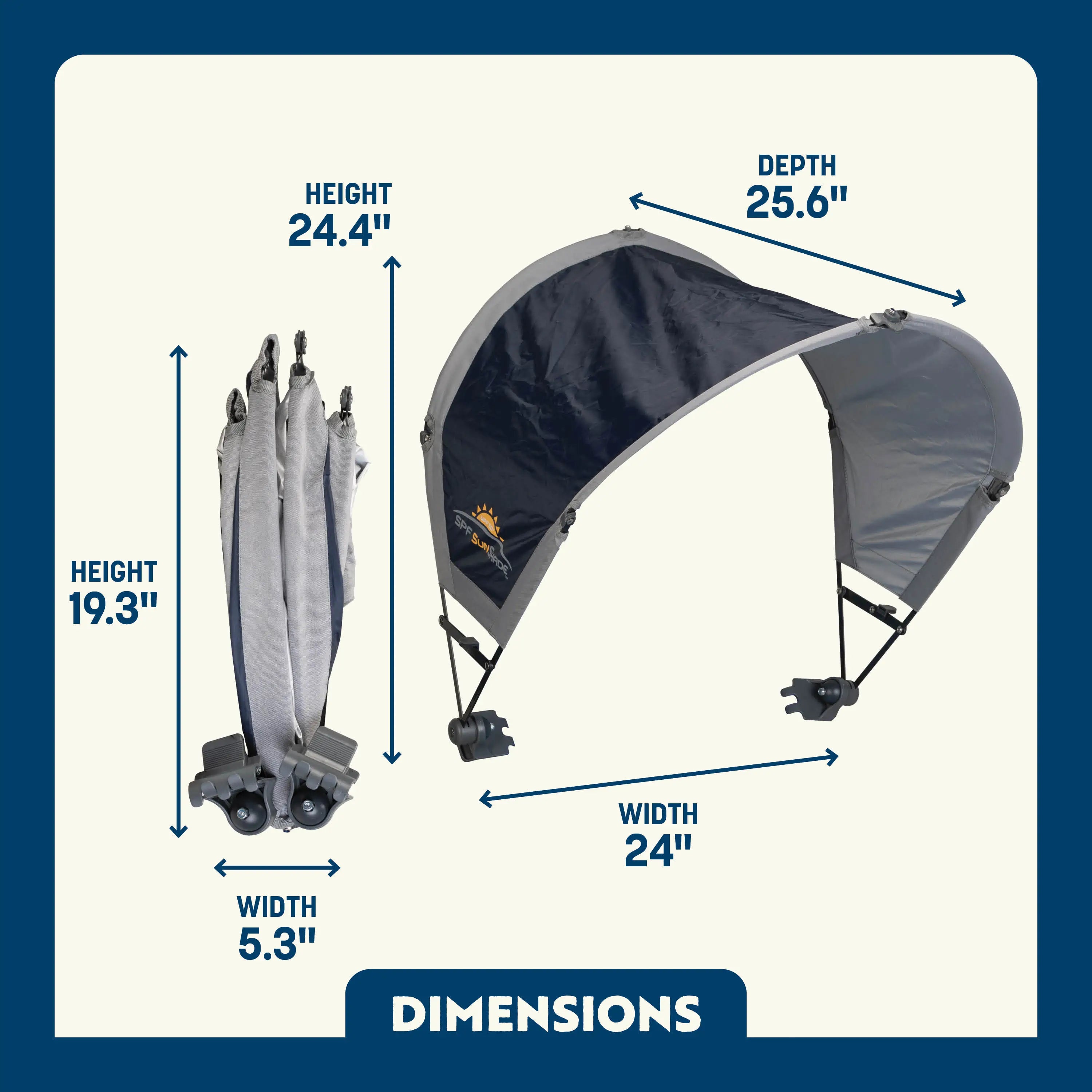 Instant Pop-Up SunShade Accessory - Indigo - SunShade Canopy for Beach & Camping Detail