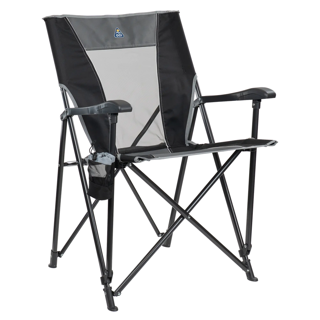 Heavy Duty Eazy Chair - Rocker Chair for Camping & Lawns - Black