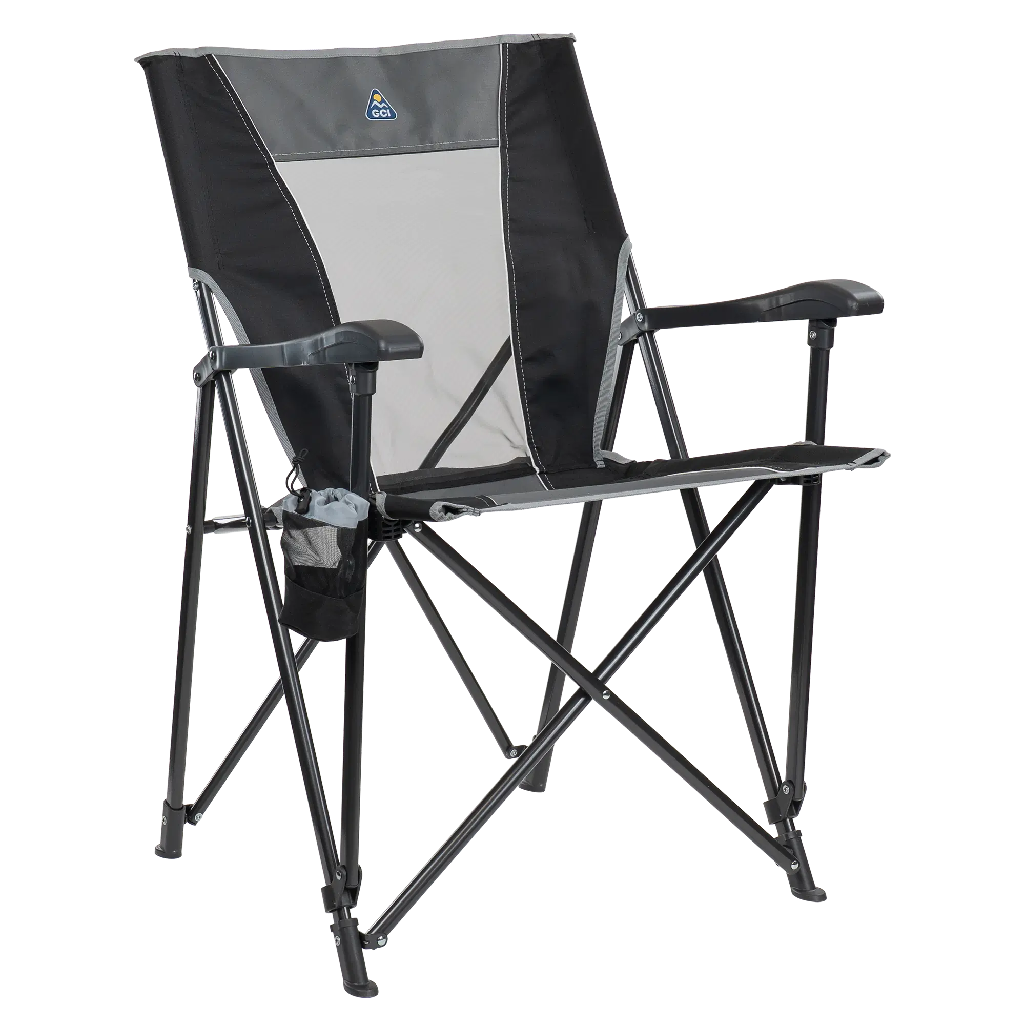 Heavy Duty Eazy Chair - Rocker Chair for Camping & Lawns - Black