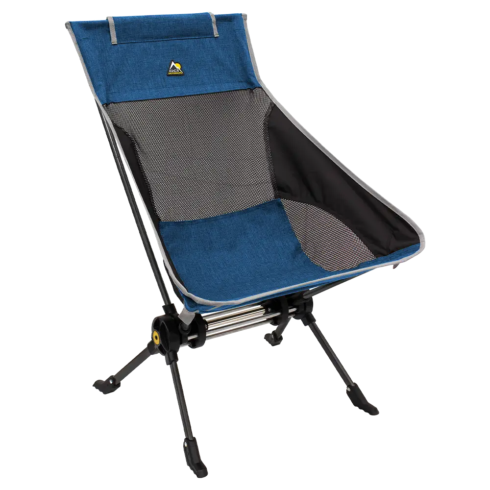 Ultra-Comfortable ComPack Rocker - Rocker Chair for Camping & Lawns - Heathered Royal