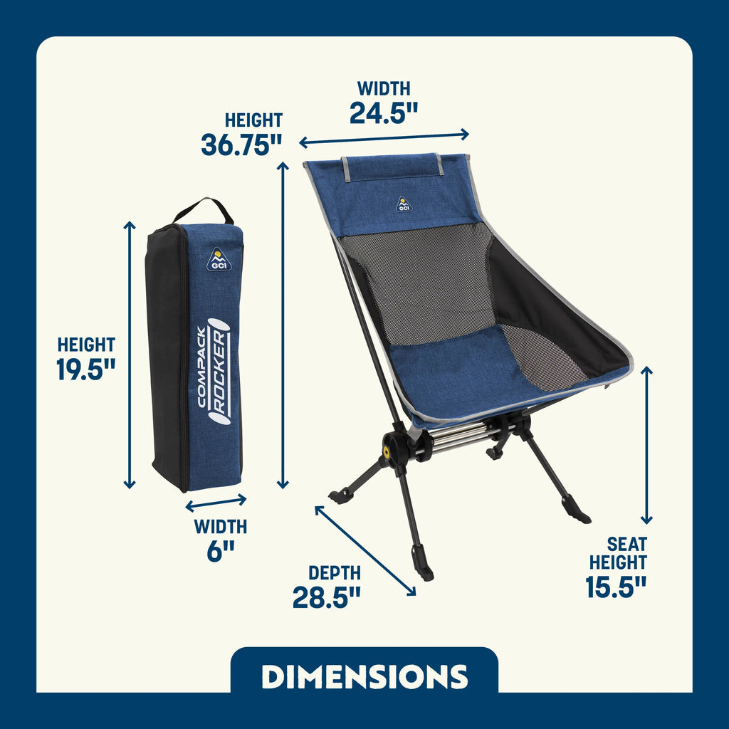 Ultra-Comfortable ComPack Rocker - Rocker Chair for Camping & Lawns Detail