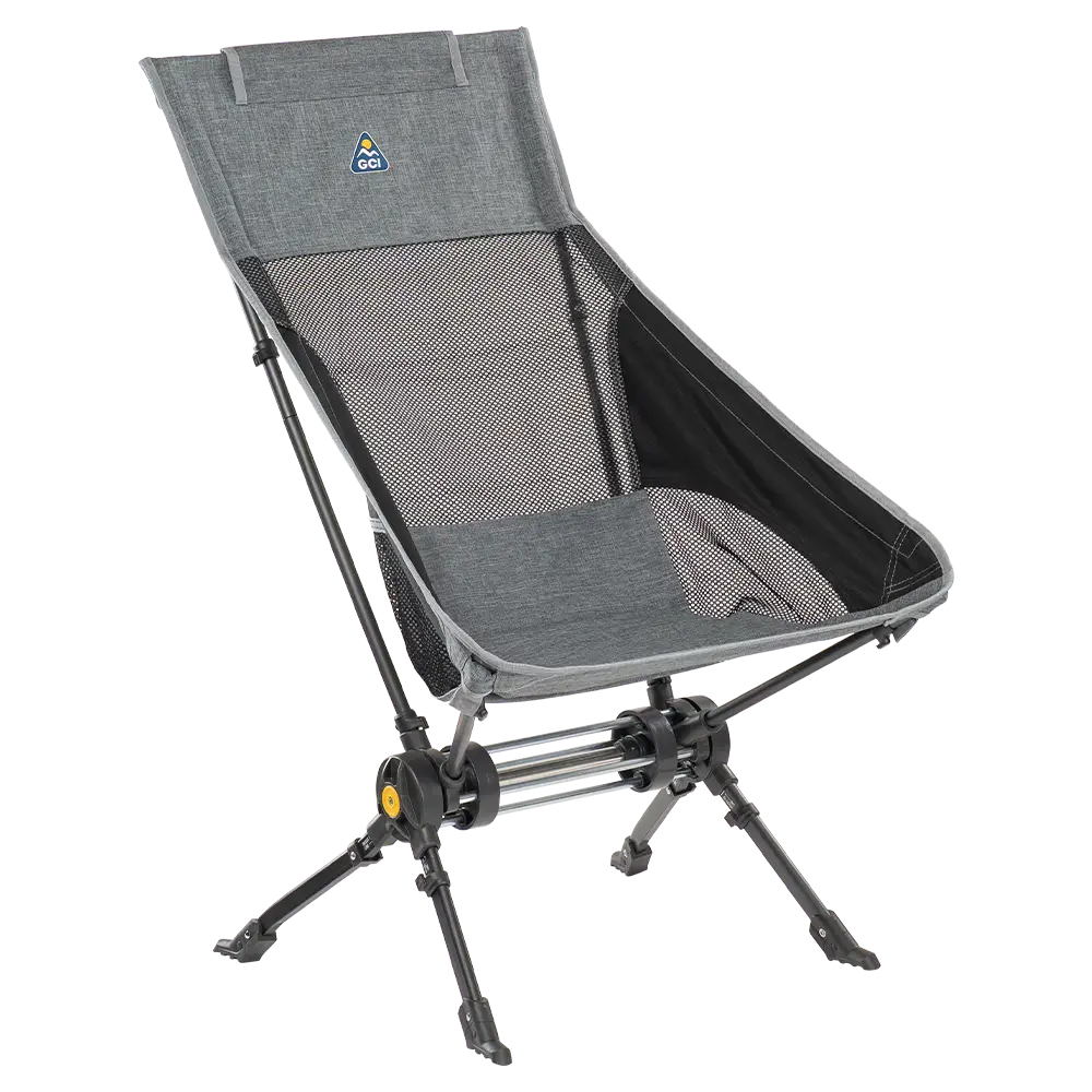 Ultra-Comfortable ComPack Rocker - Rocker Chair for Camping & Lawns - Heathered Pewter