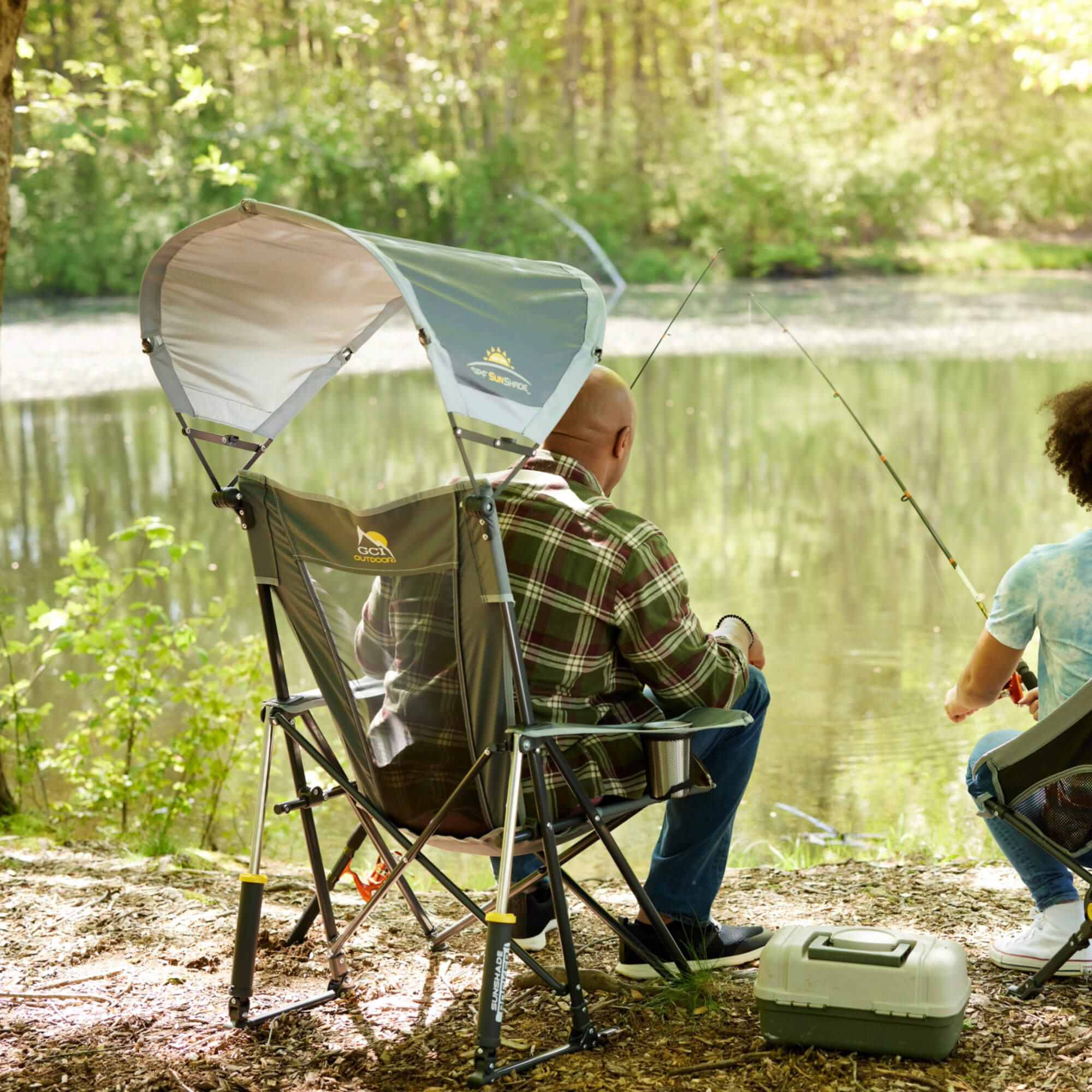 Heavy Duty SunShade Rocker - Rocker Chair for Camping & Lawns Detail
