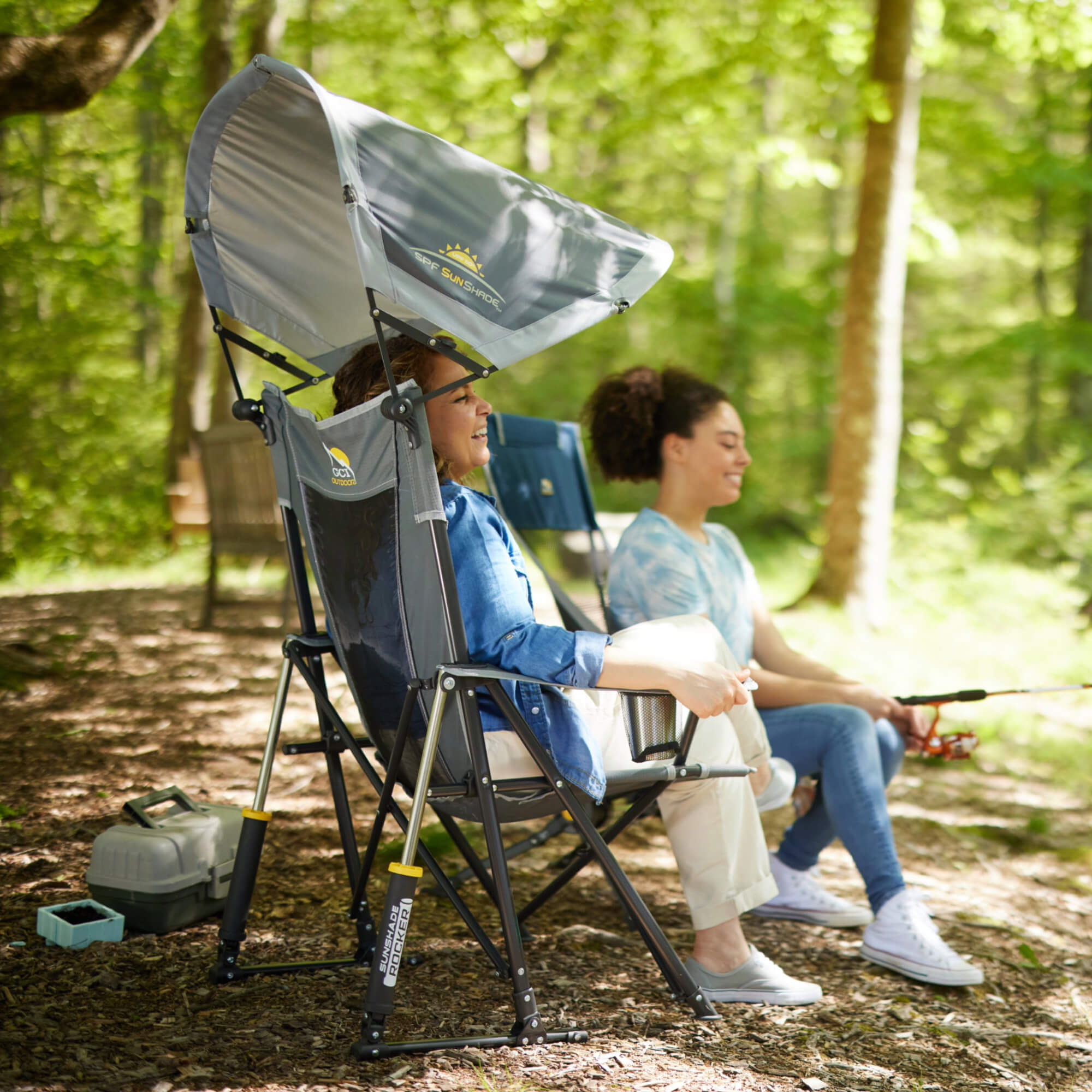 Heavy Duty SunShade Rocker - Rocker Chair for Camping & Lawns Detail