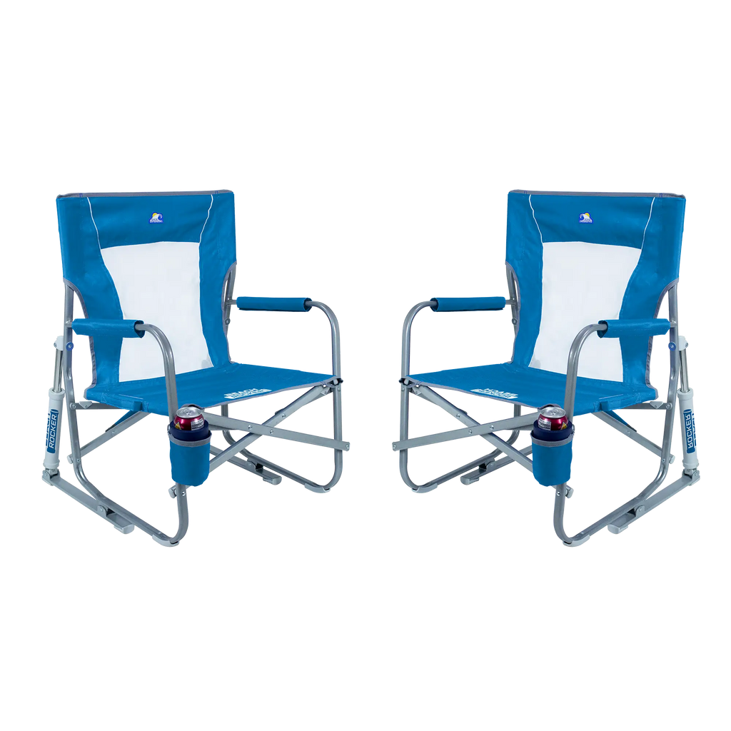 Heavy Duty Beach Rocker Bundle - Outdoor Rocking Chairs with Dynamic Comfort Edge - Saybrook Blue