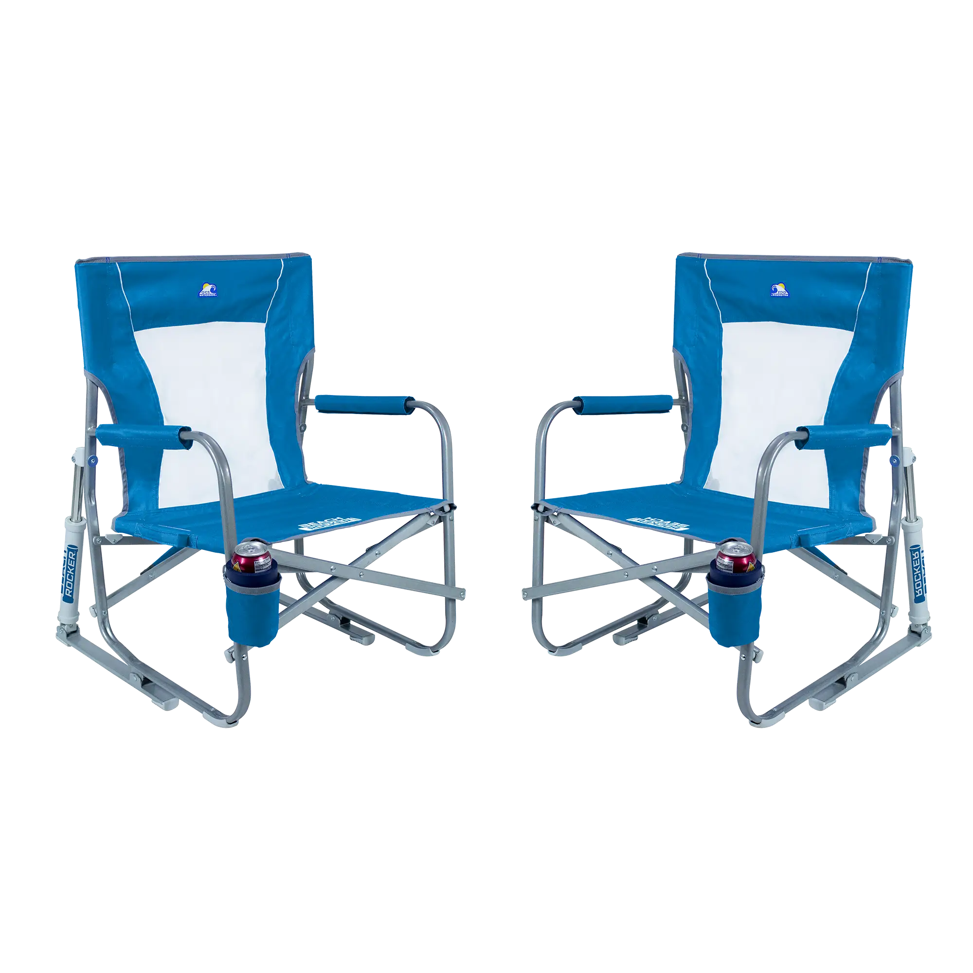Heavy Duty Beach Rocker Bundle - Outdoor Rocking Chairs with Dynamic Comfort Edge - Saybrook Blue