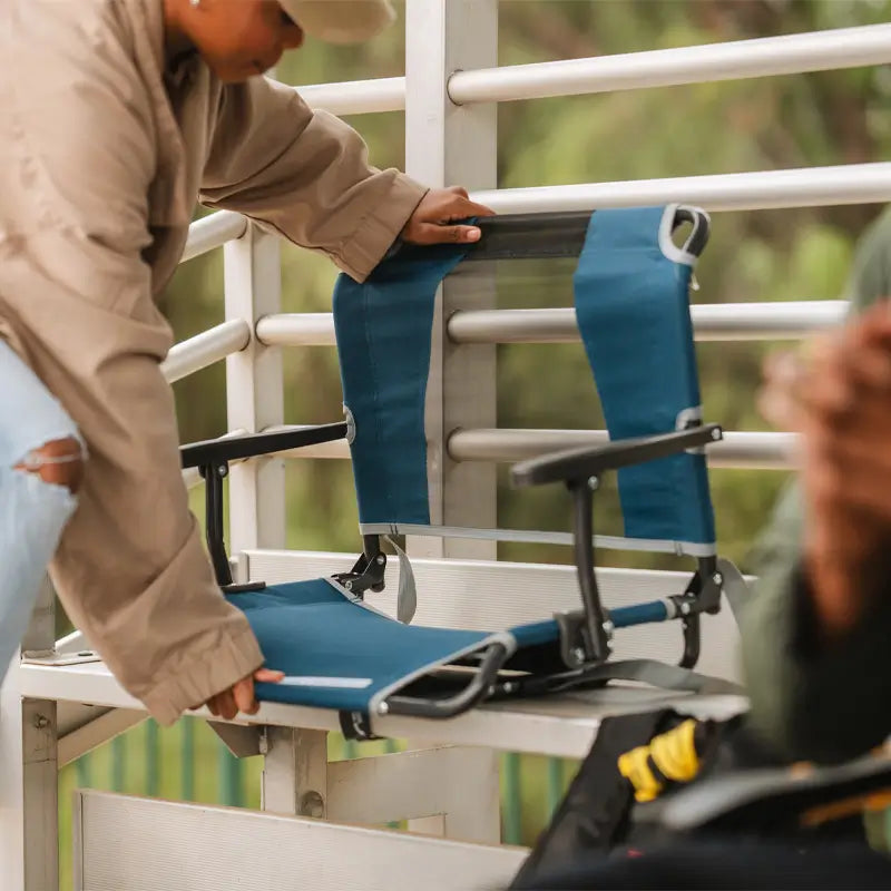 Heavy Duty Big Comfort Stadium Chair with Armrests - Rocker Chair for Camping & Lawns Detail
