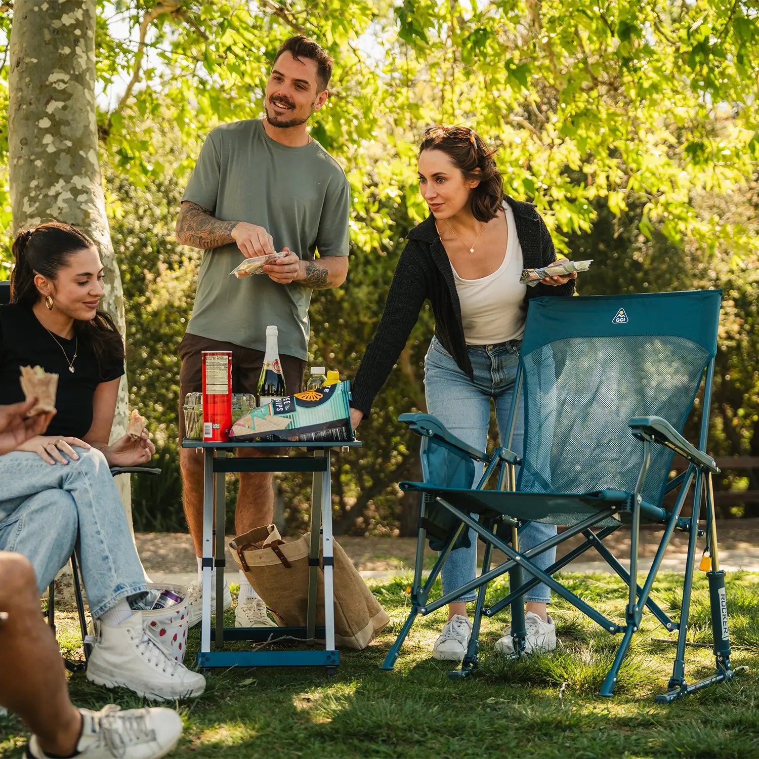 Compact Compact Camp Table 20 - Folding Camping Table with Storage Shelves Detail