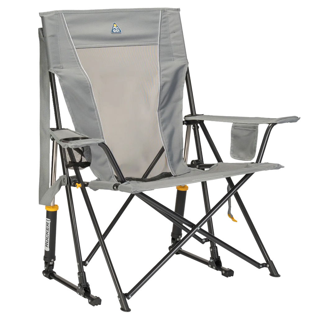 Foldable Comfort Pro Rocker - Rocker Chair for Camping & Lawns - Mercury Gray