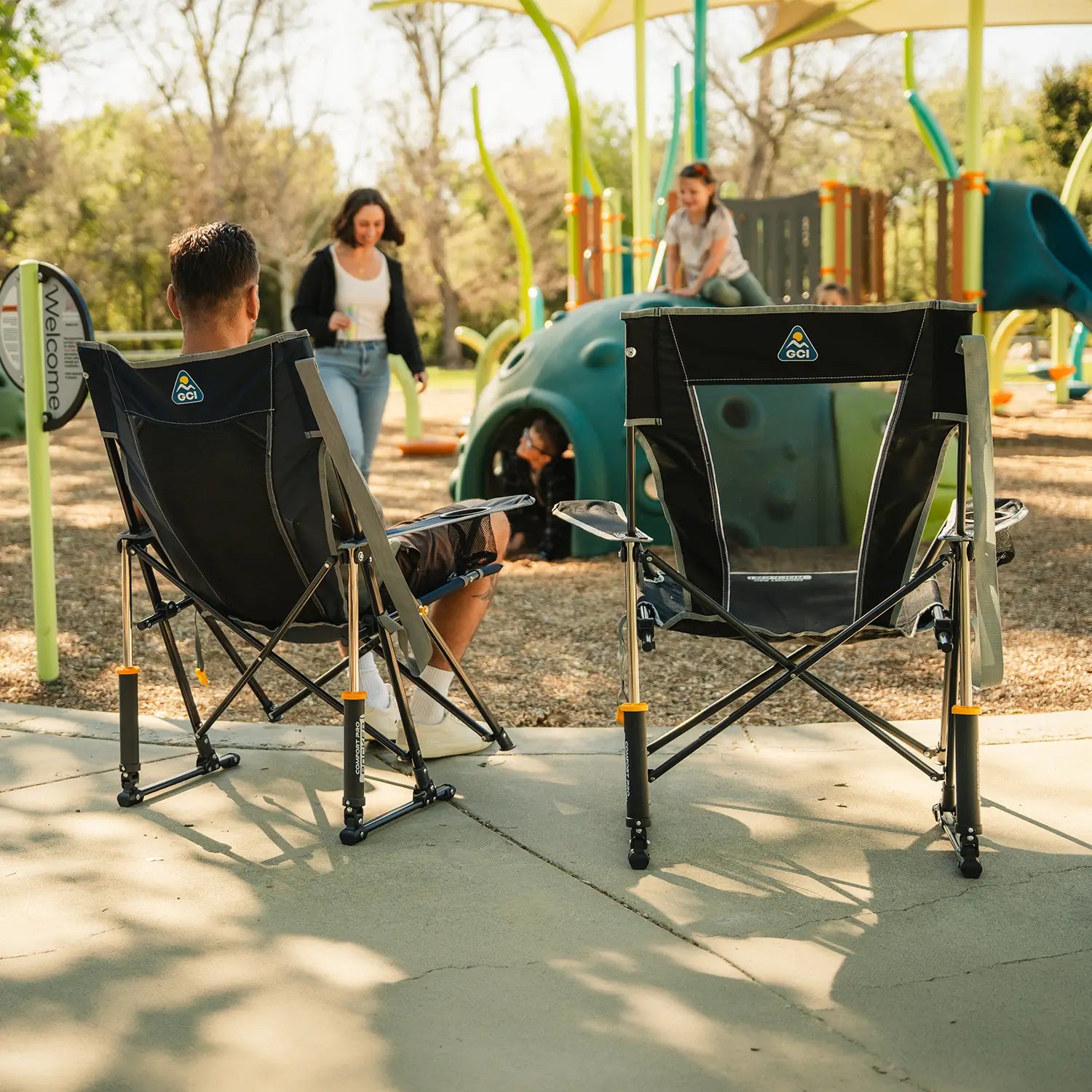Foldable Comfort Pro Rocker - Rocker Chair for Camping & Lawns Detail