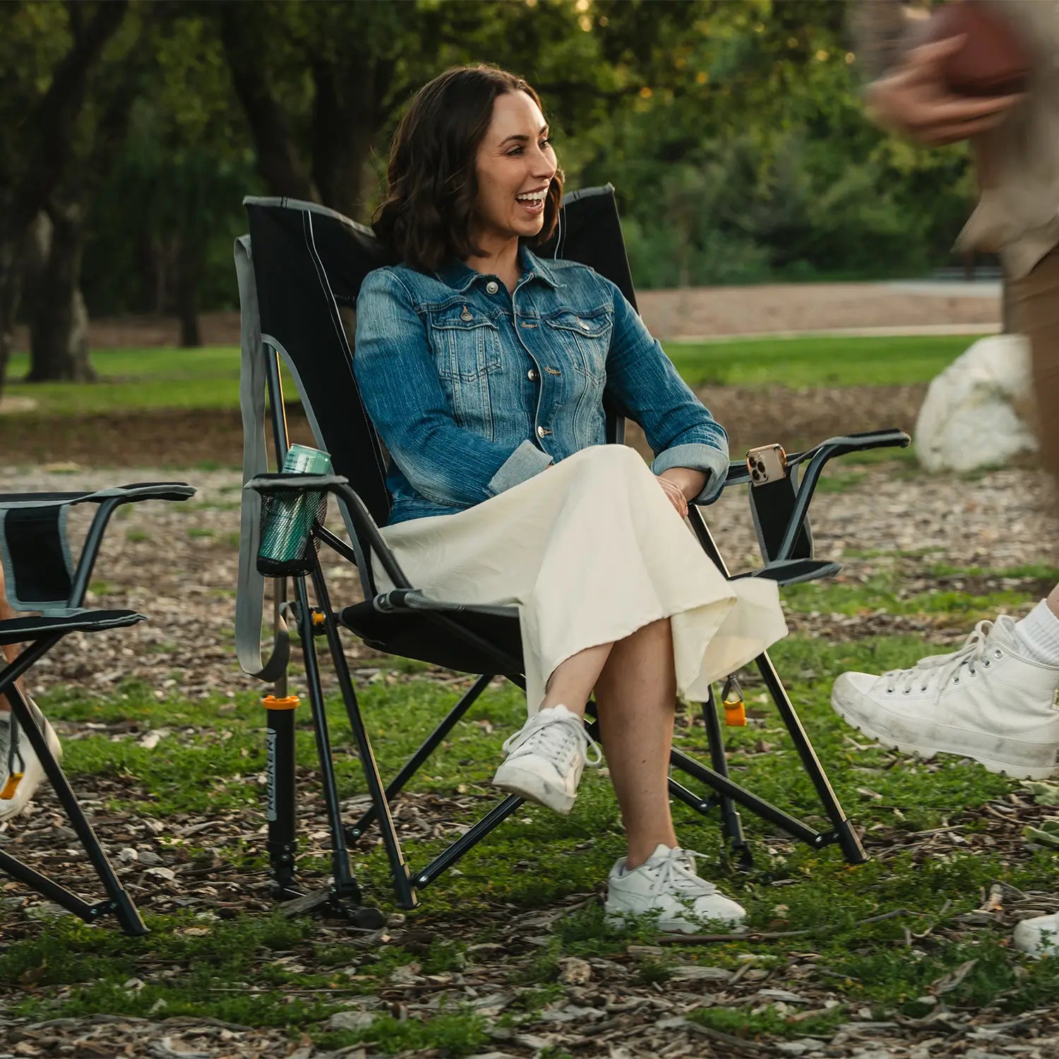 Foldable Comfort Pro Rocker - Rocker Chair for Camping & Lawns Detail