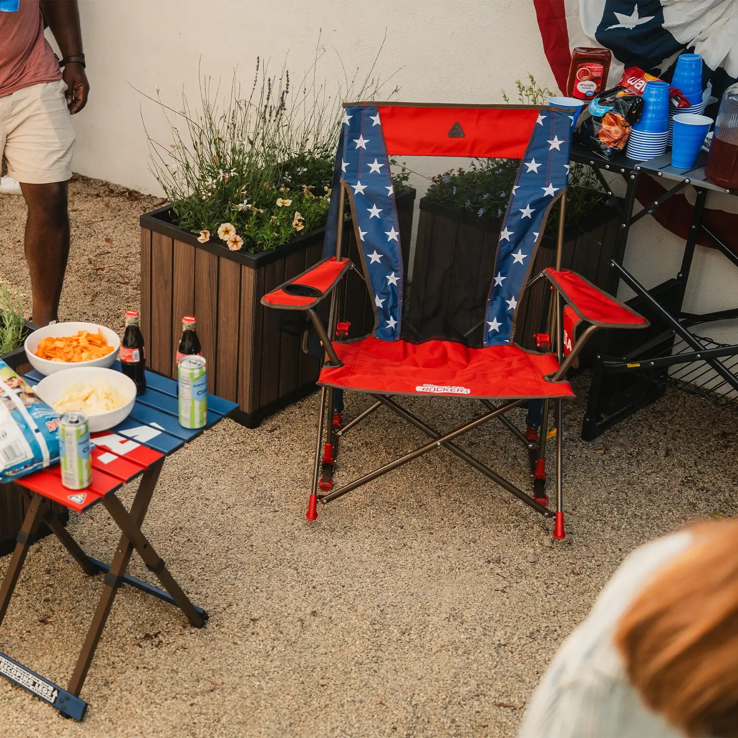 Foldable Comfort Pro Rocker - Rocker Chair for Camping & Lawns Detail