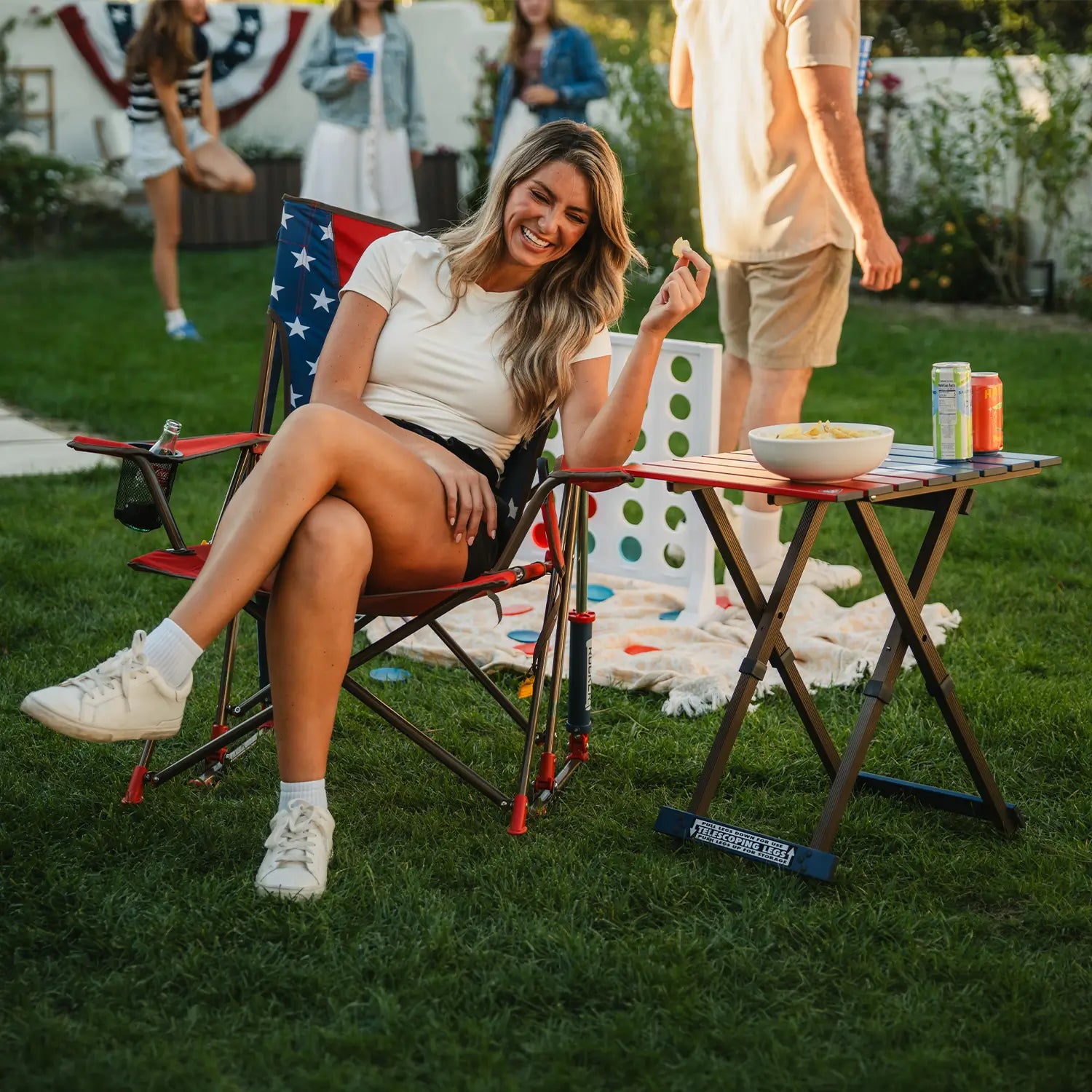 Foldable Comfort Pro Rocker - Rocker Chair for Camping & Lawns Detail