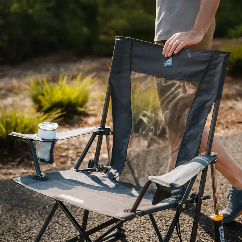 Premium All-Weather Comfort Pro Rocker XL - Rocker Chair for Camping & Lawns Detail