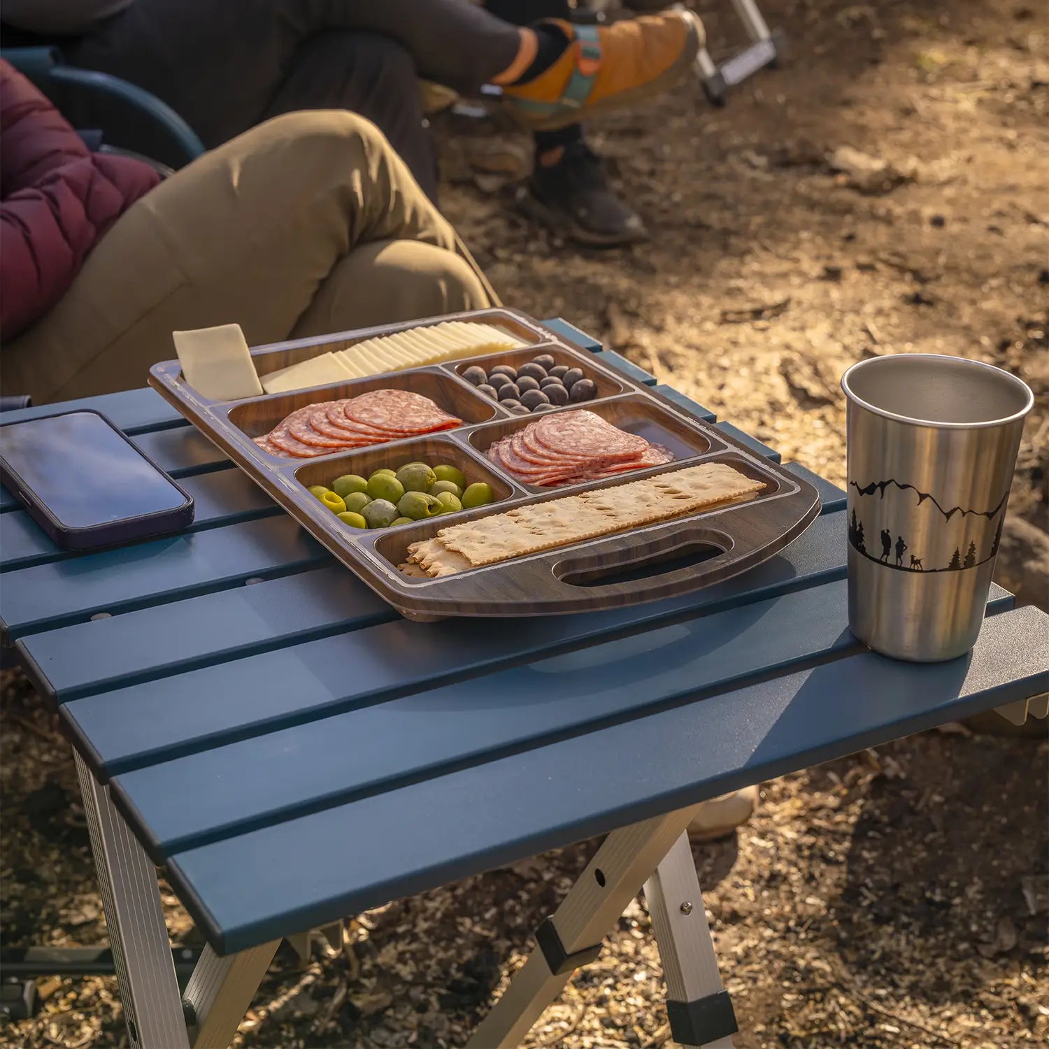 Compact Compact Camp Table 20 - Folding Camping Table with Storage Shelves Detail