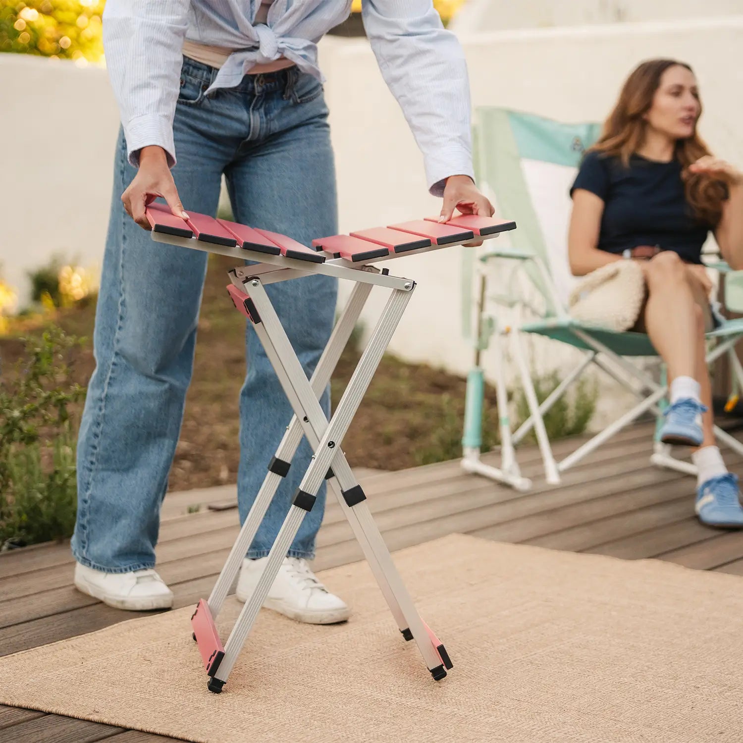 Compact Compact Camp Table 20 - Folding Camping Table with Storage Shelves Detail