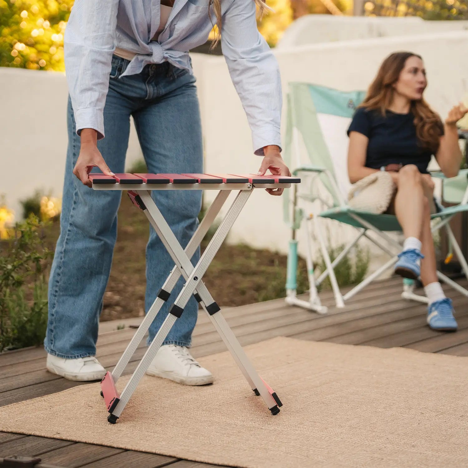 Compact Compact Camp Table 20 - Folding Camping Table with Storage Shelves Detail