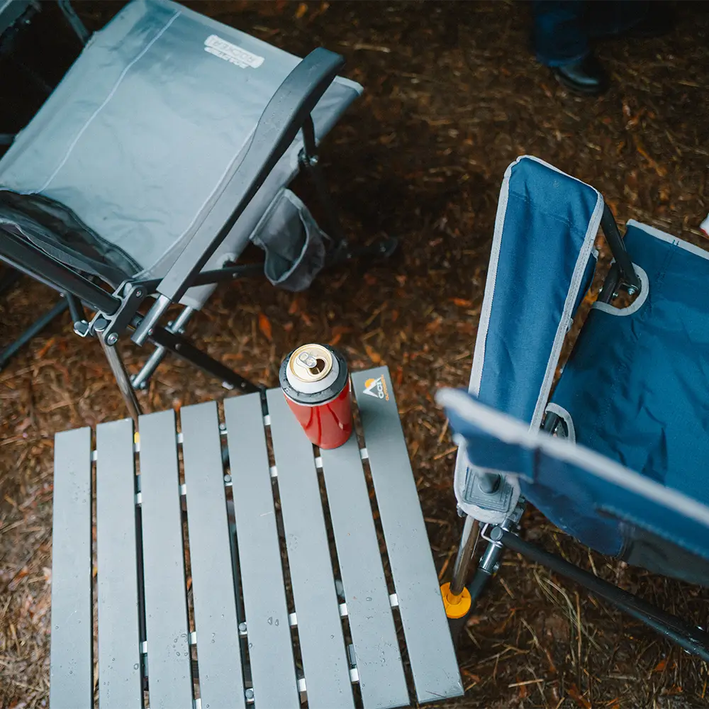 Compact Compact Camp Table 20 - Folding Camping Table with Storage Shelves Detail
