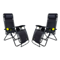 Foldable Freeform Zero Gravity Lounger Bundle - Folding Rocking Chair - Perfect for Tailgating - Black