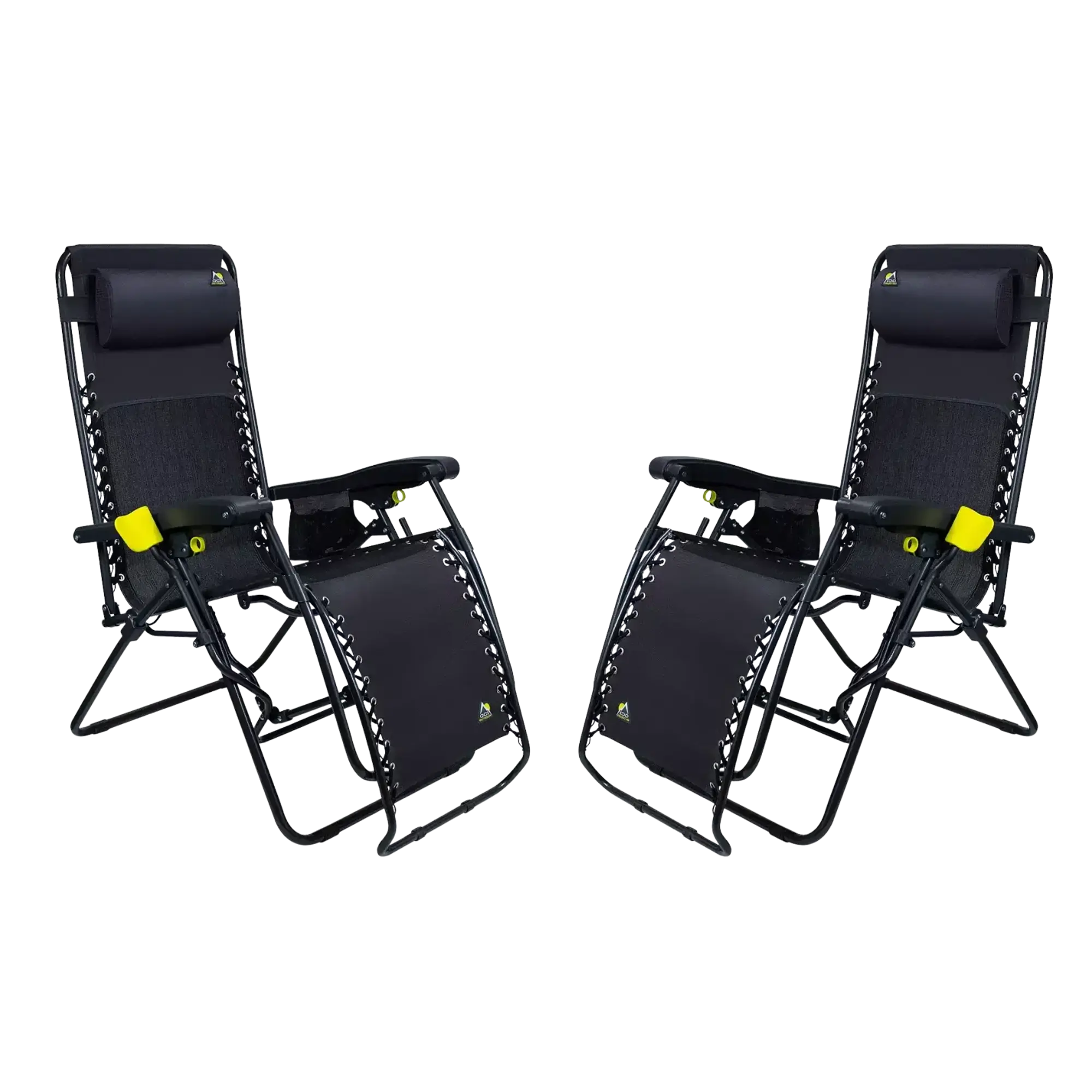 Foldable Freeform Zero Gravity Lounger Bundle - Folding Rocking Chair - Perfect for Tailgating - Black