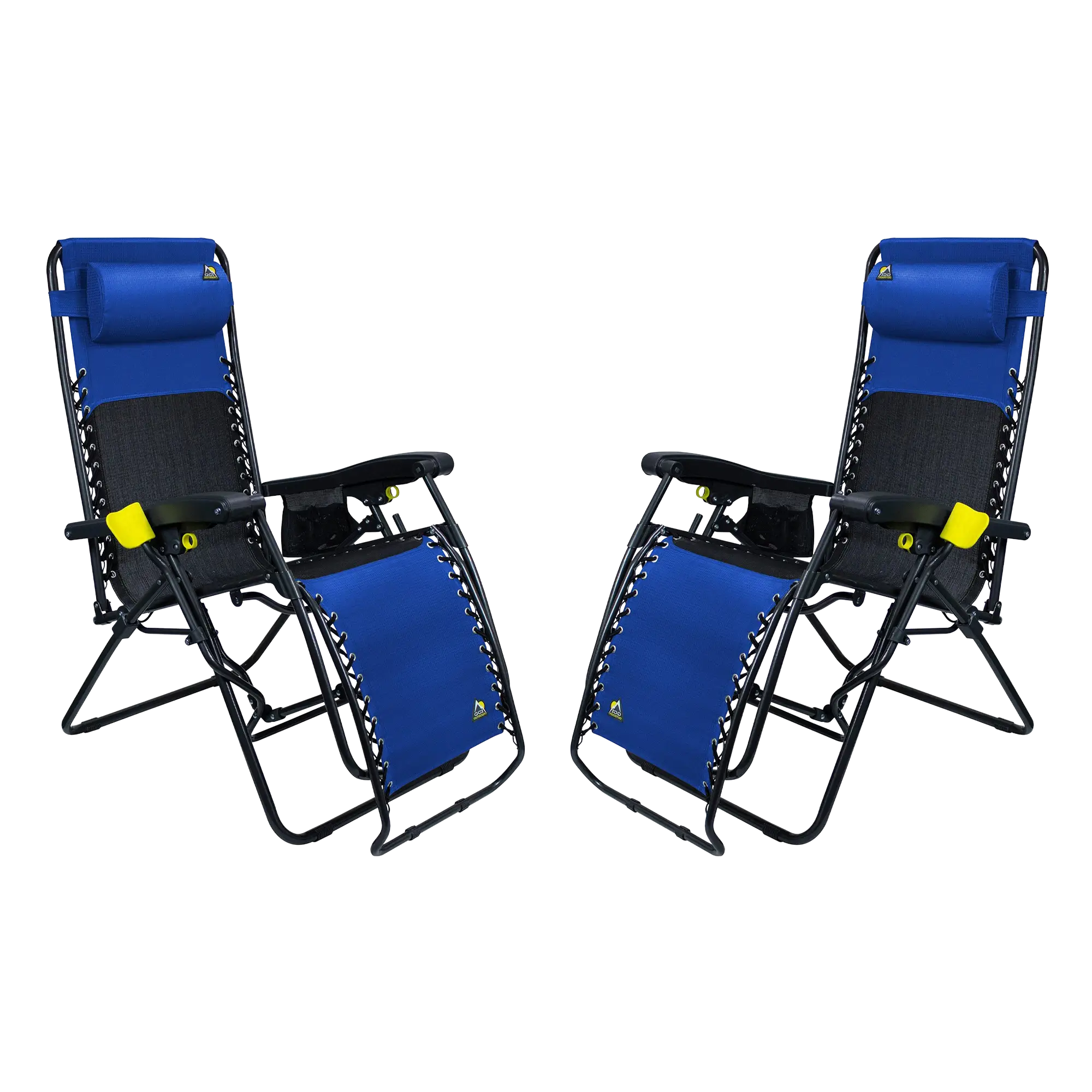 Foldable Freeform Zero Gravity Lounger Bundle - Folding Rocking Chair - Perfect for Tailgating - Royal Blue