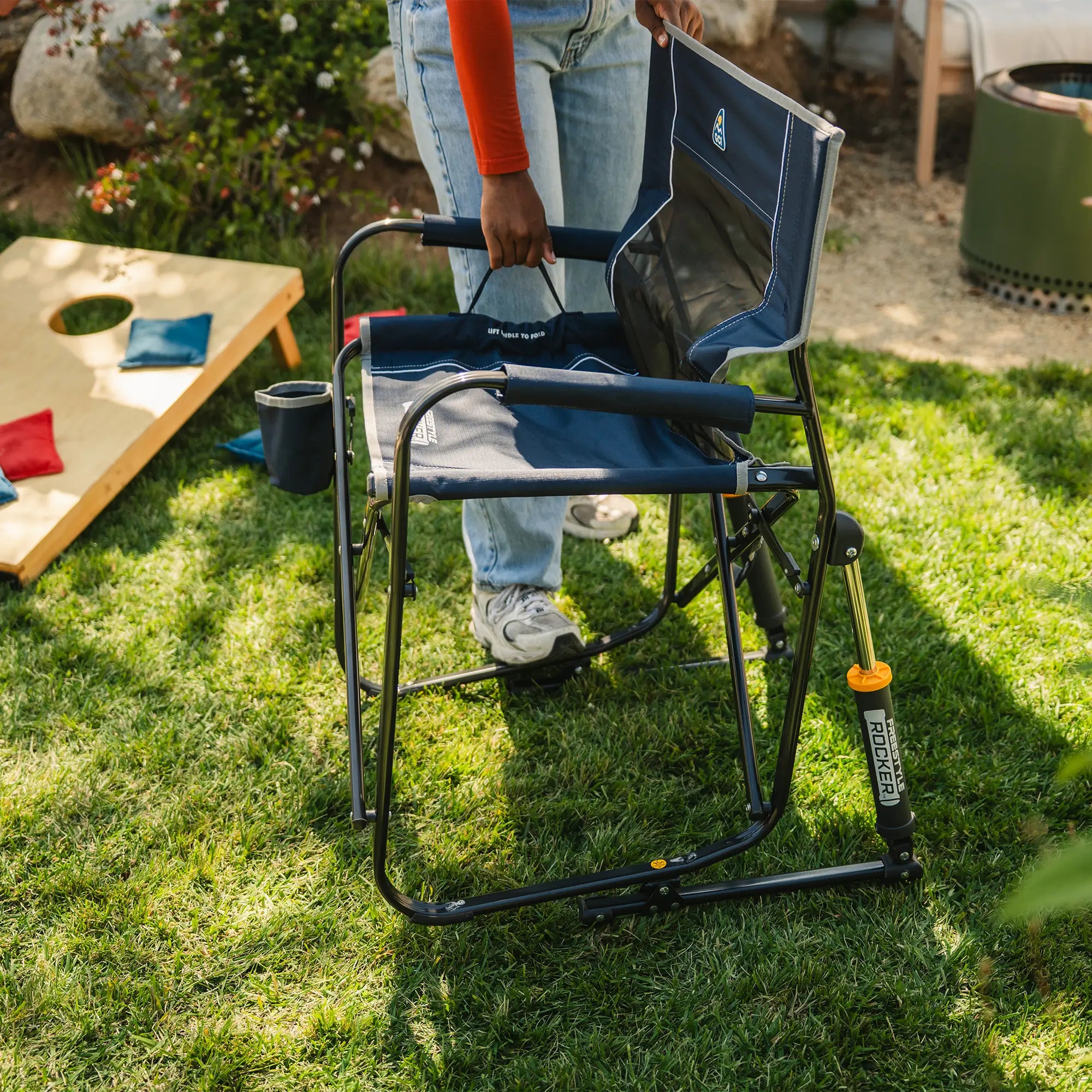 Ultra-Comfortable Freestyle Rocker - Rocker Chair for Camping & Lawns Detail